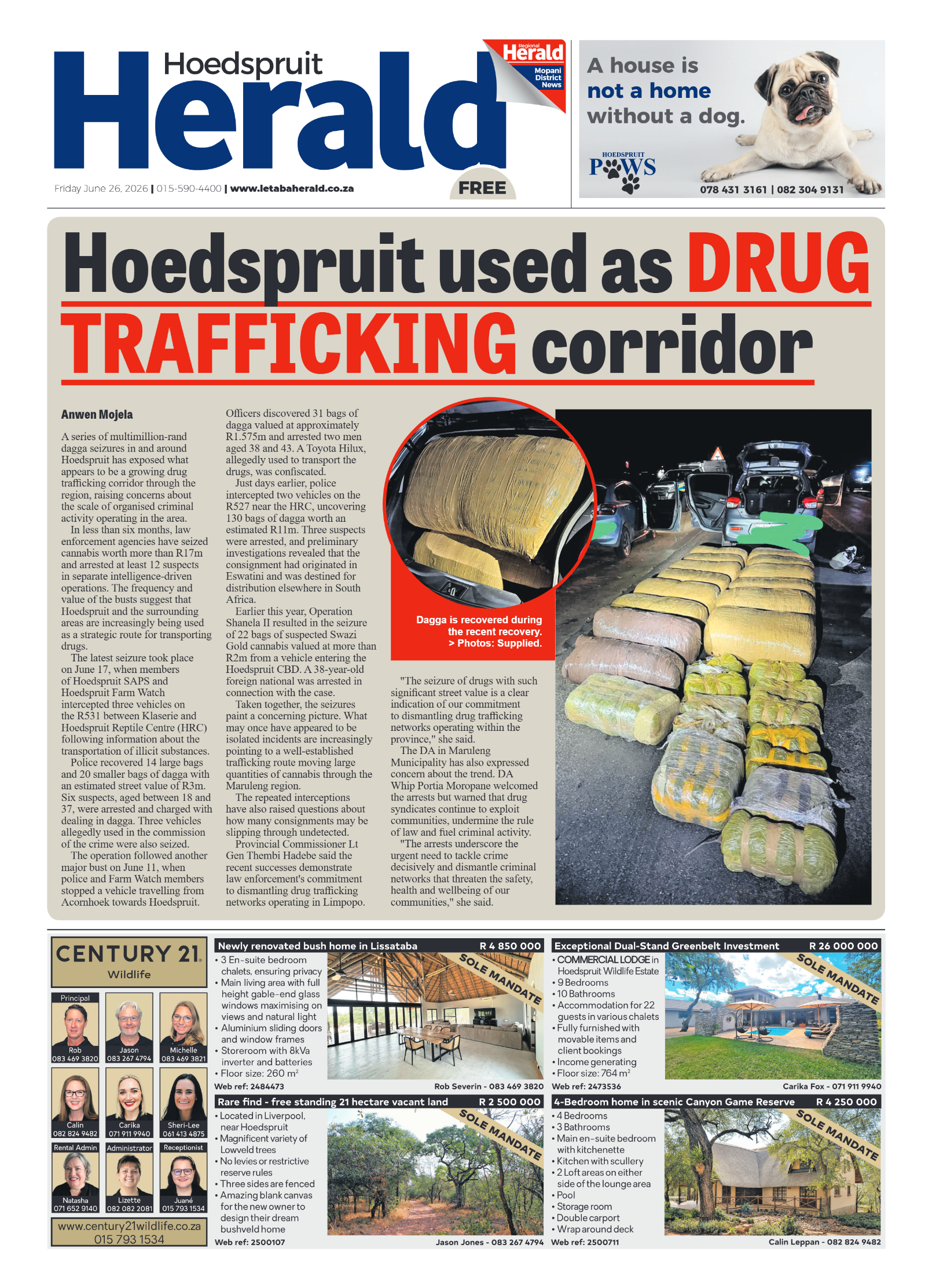 Hoedspruit Herald 26 June 2026 page 1
