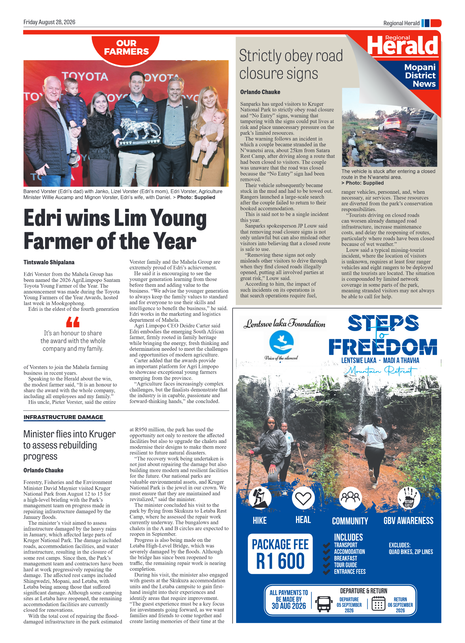 Hoedspruit Herald 28 August 2026 page 3