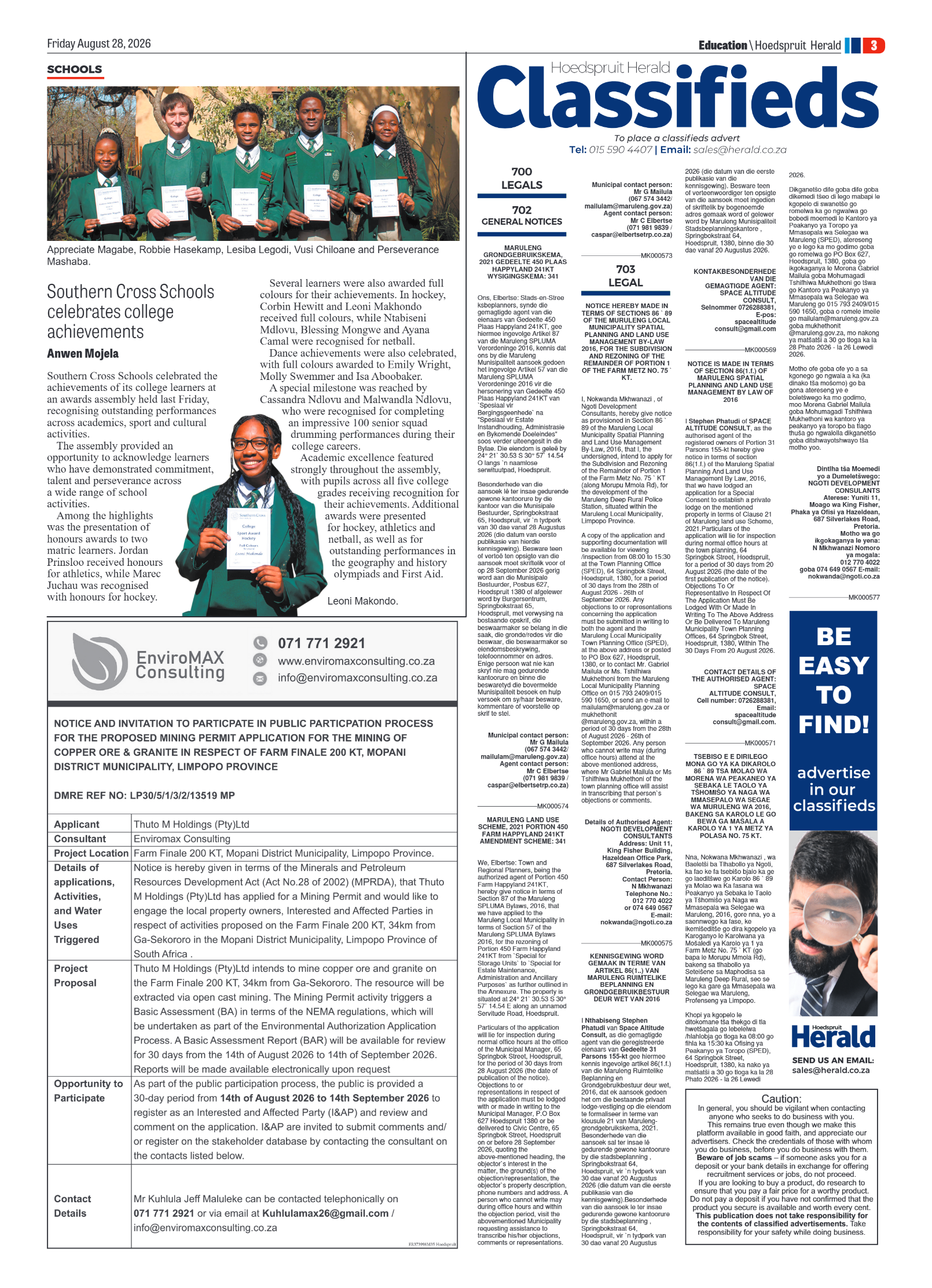Hoedspruit Herald 28 August 2026 page 7