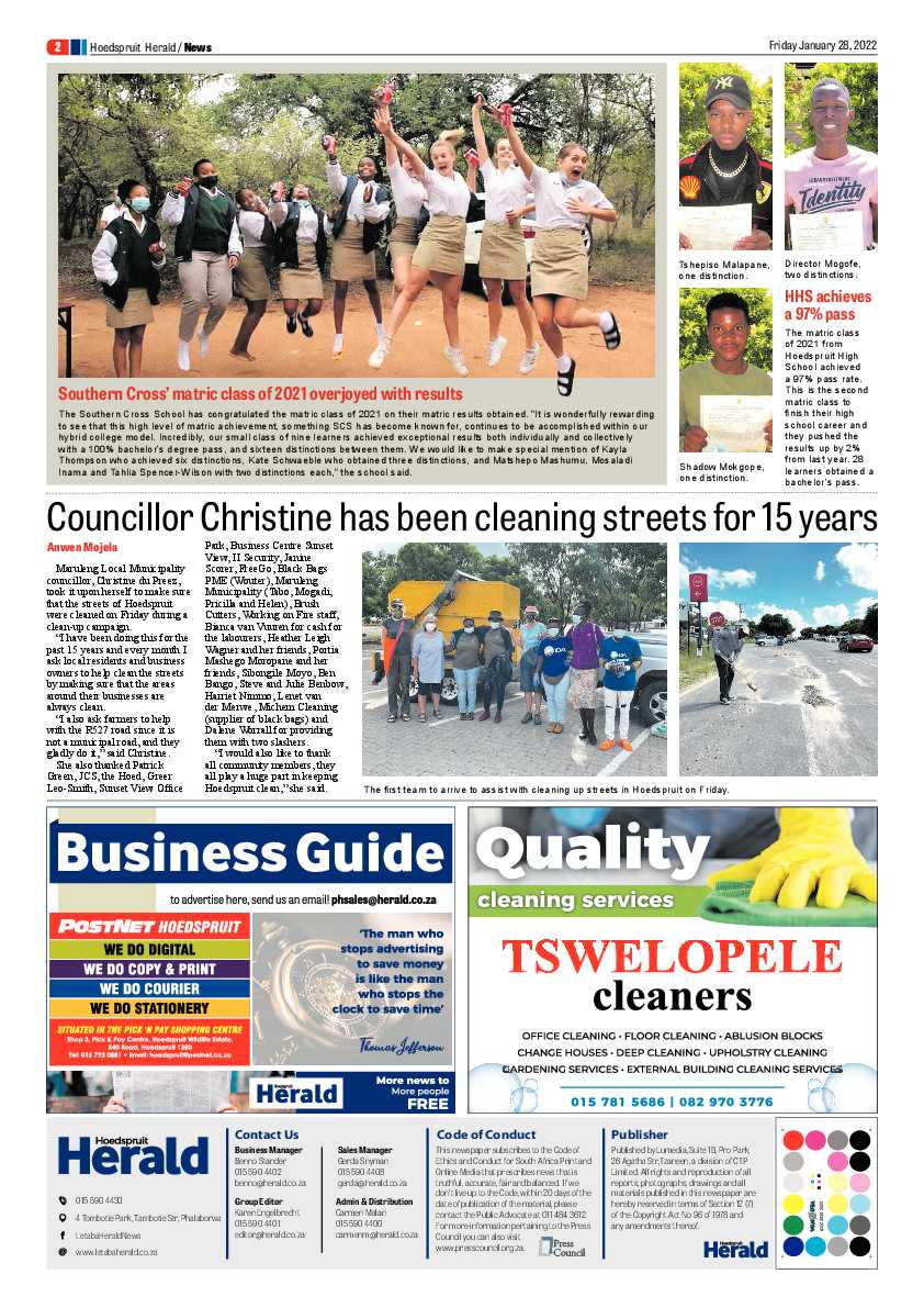 Hoedspruit Herald 28 Jan 2022 page 2