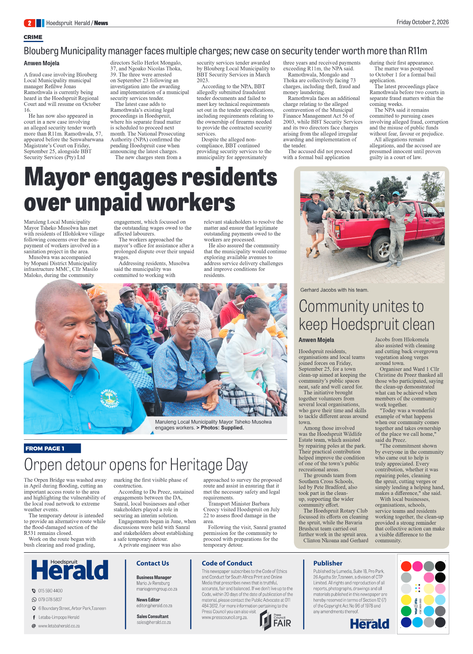Hoedspruit Herald 2 October 2026 page 2