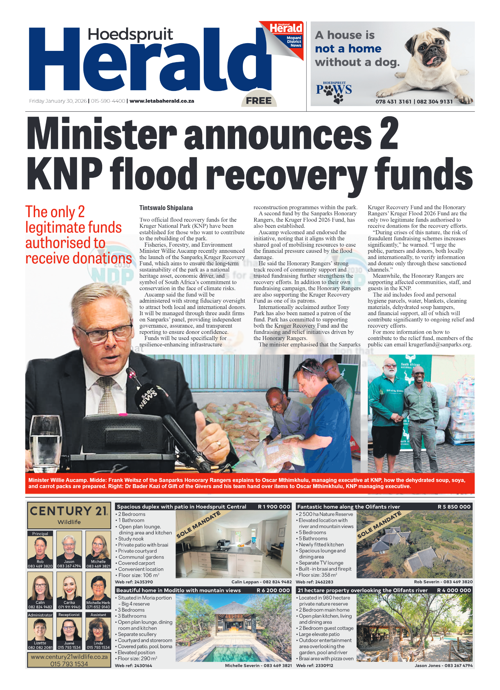 Hoedspruit Herald 30 Jan 2026 page 1