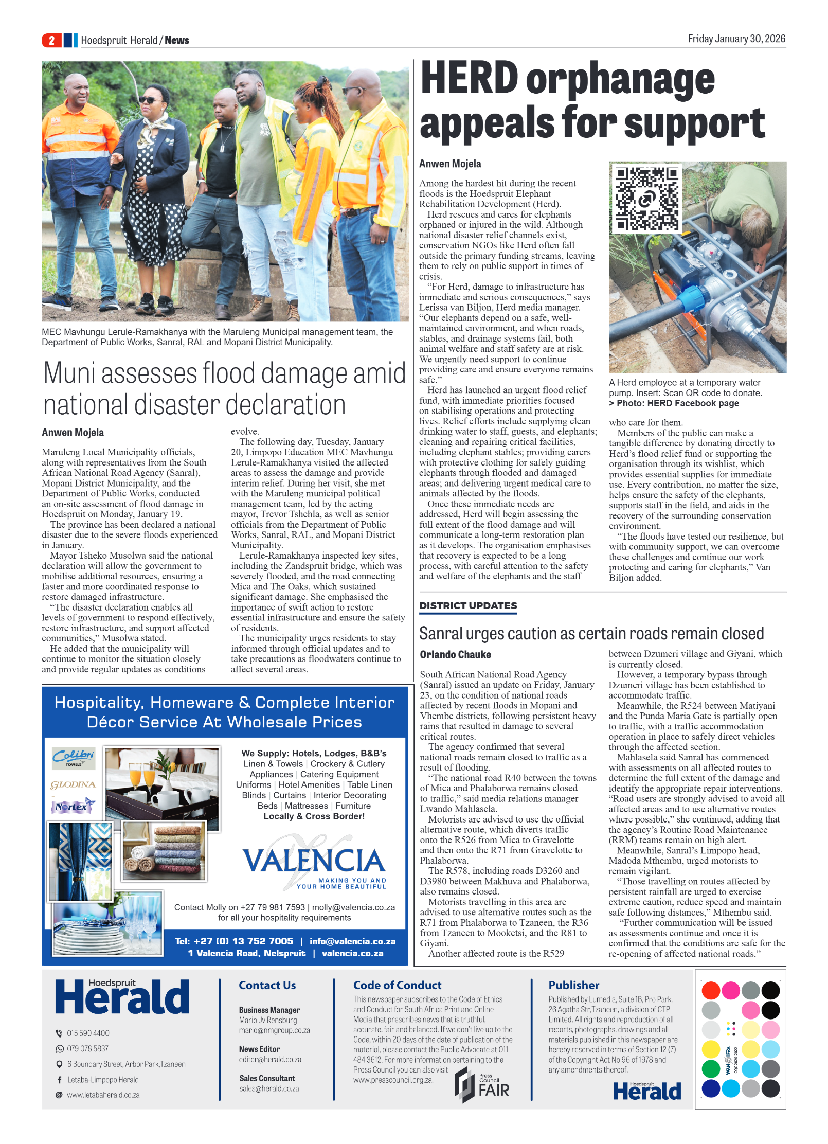 Hoedspruit Herald 30 Jan 2026 page 2