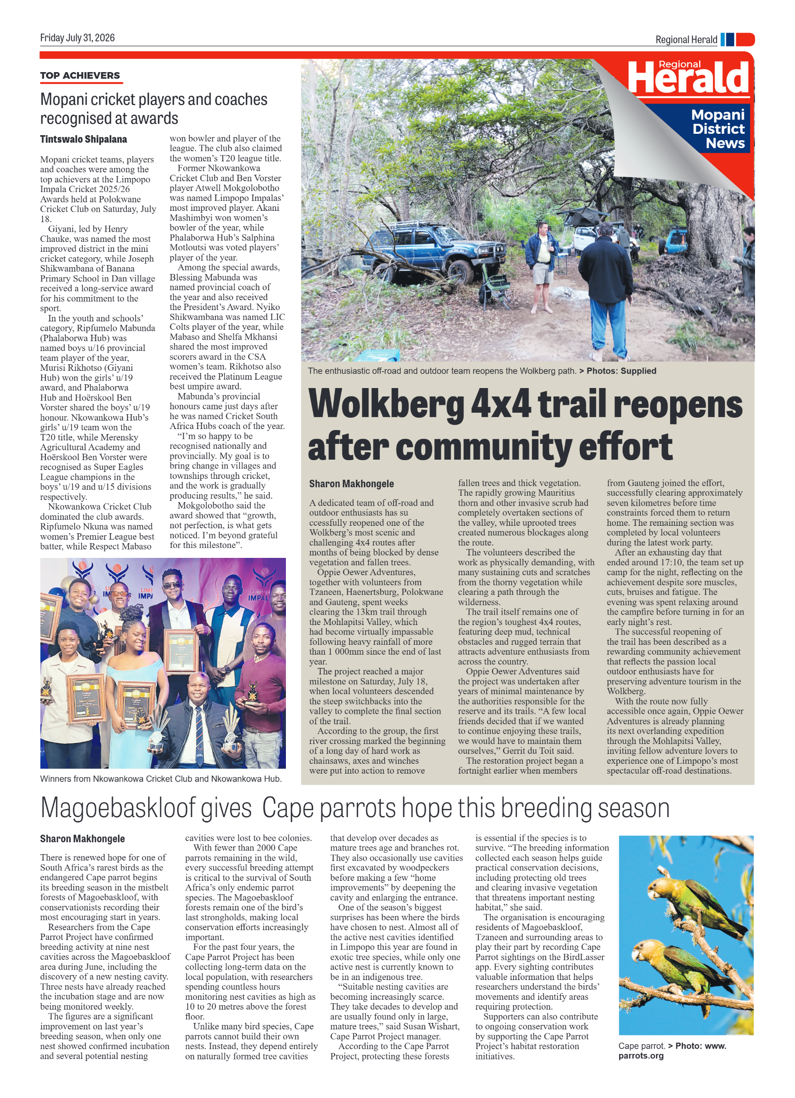 Hoedspruit Herald 31 July 2026 page 3