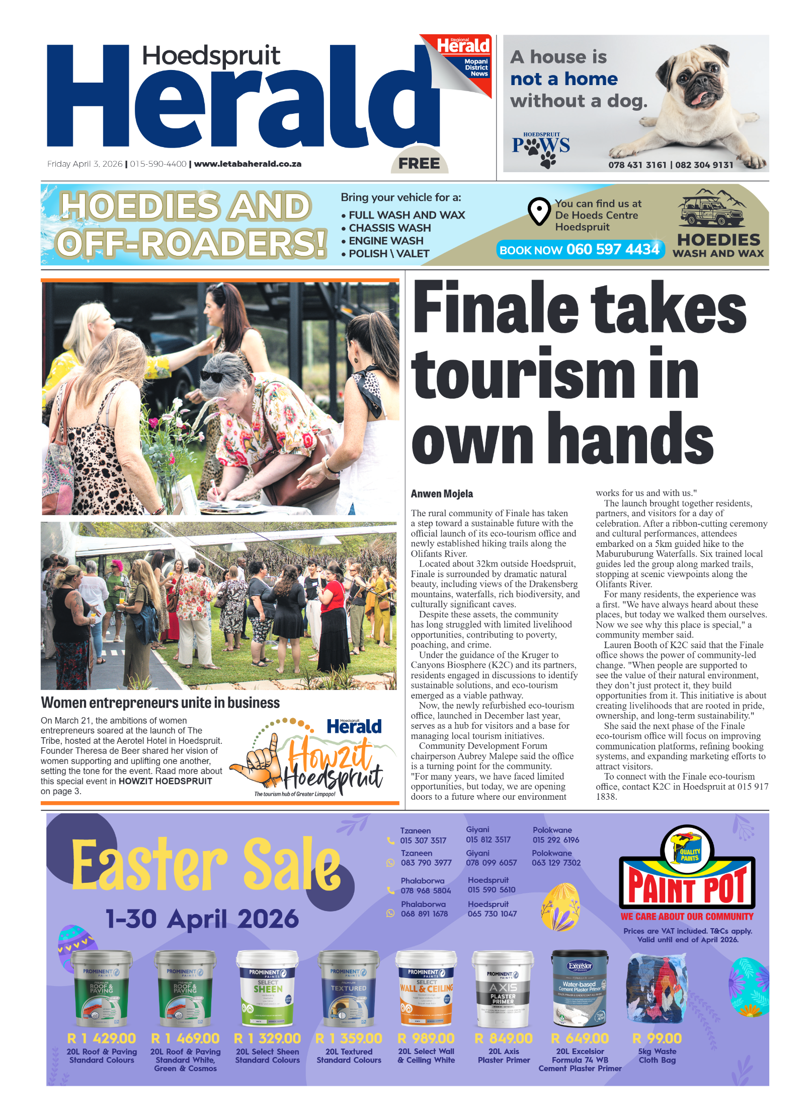 Hoedspruit Herald 3 April 2026 page 1