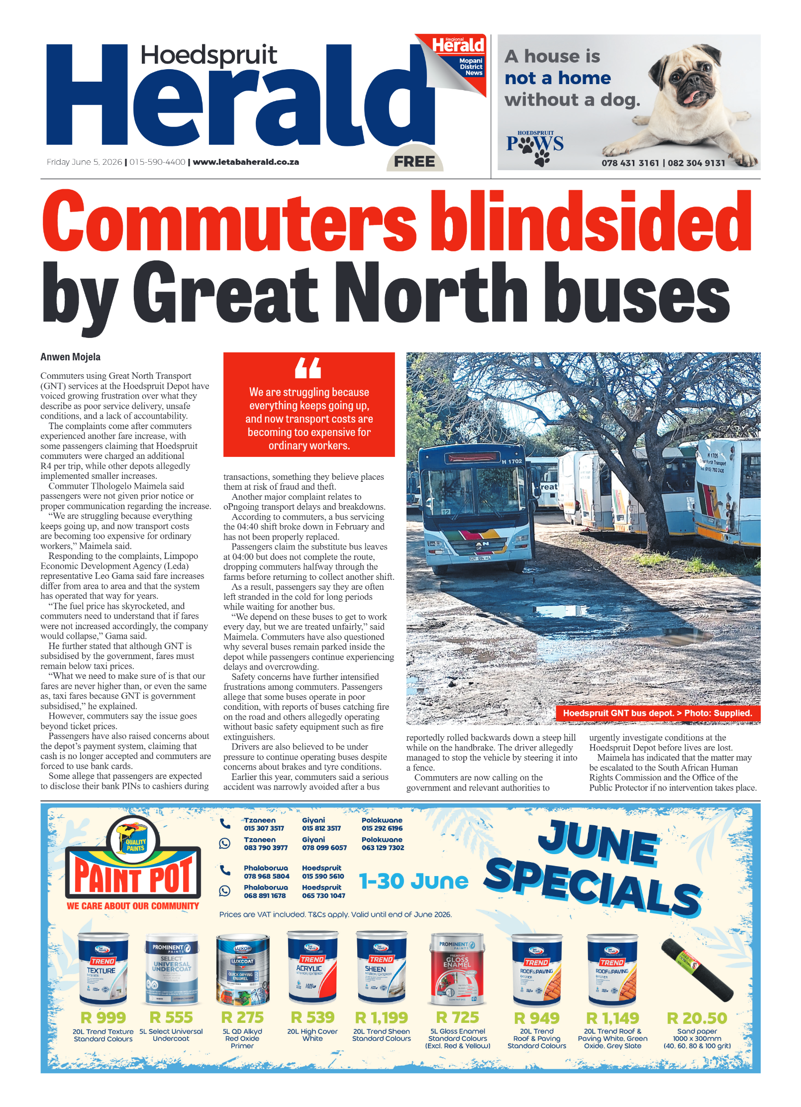 Hoedspruit Herald 5 June 2026 page 1