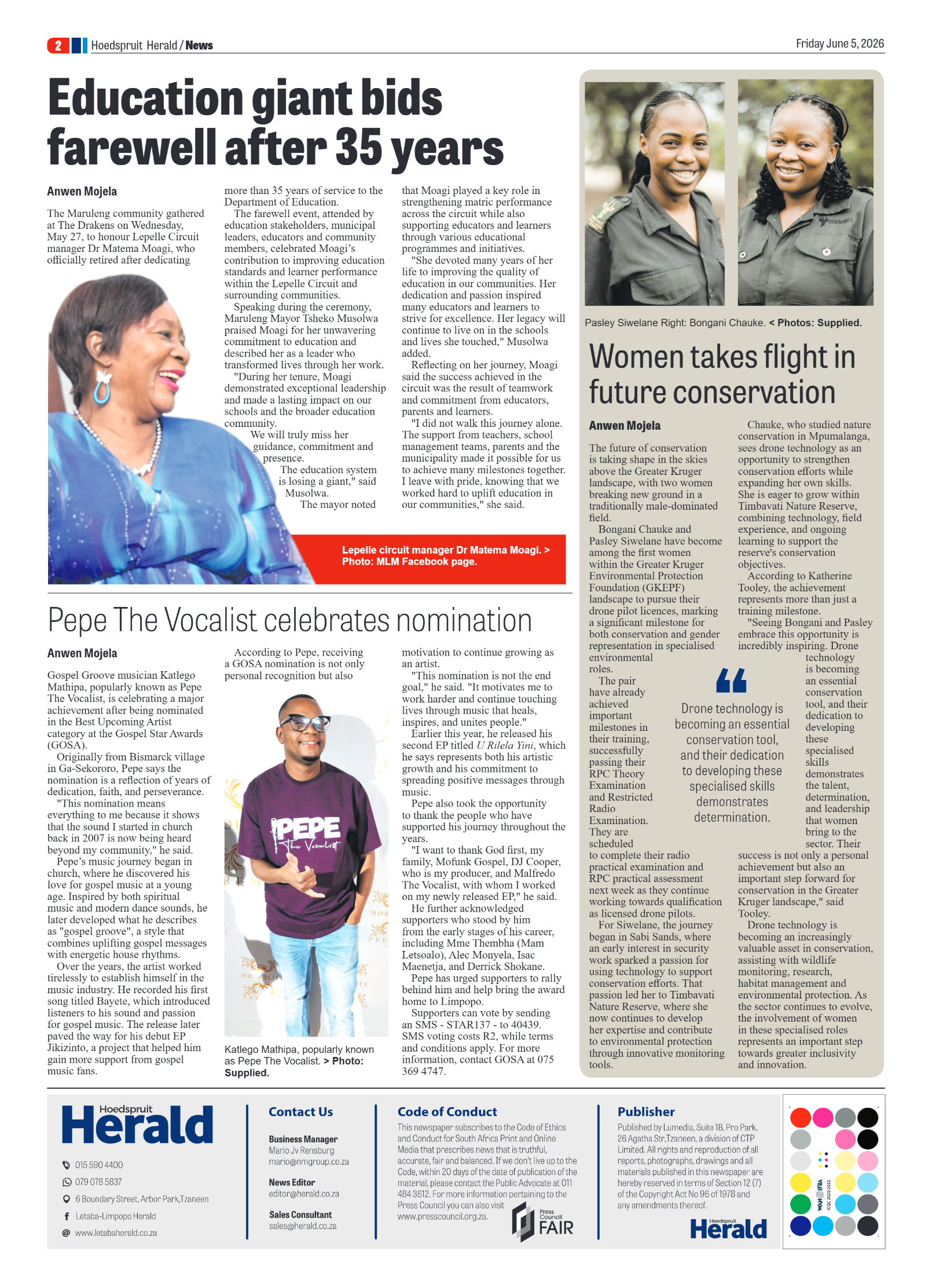 Hoedspruit Herald 5 June 2026 page 2