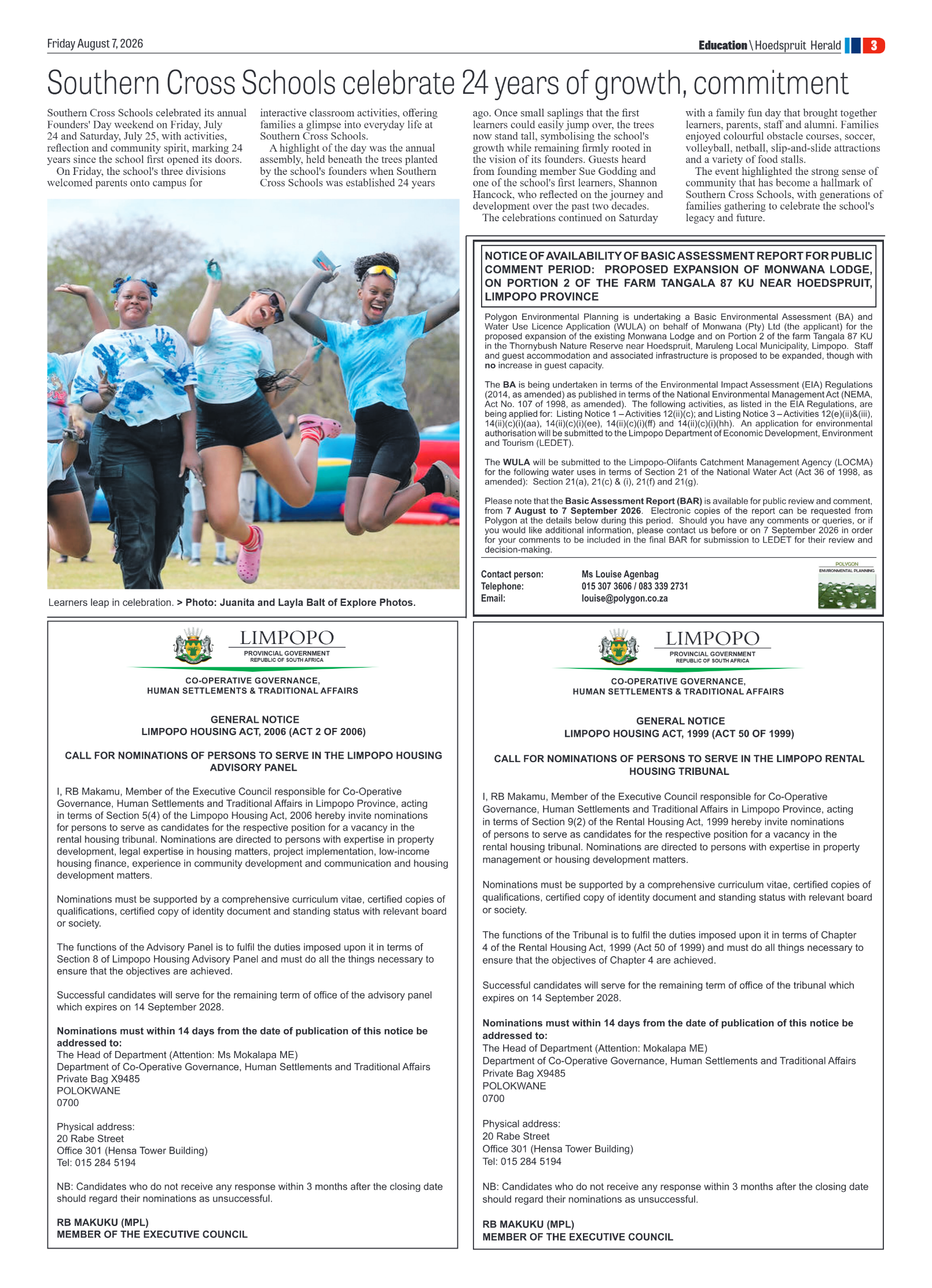 Hoedspruit Herald 7 August 2026 page 7