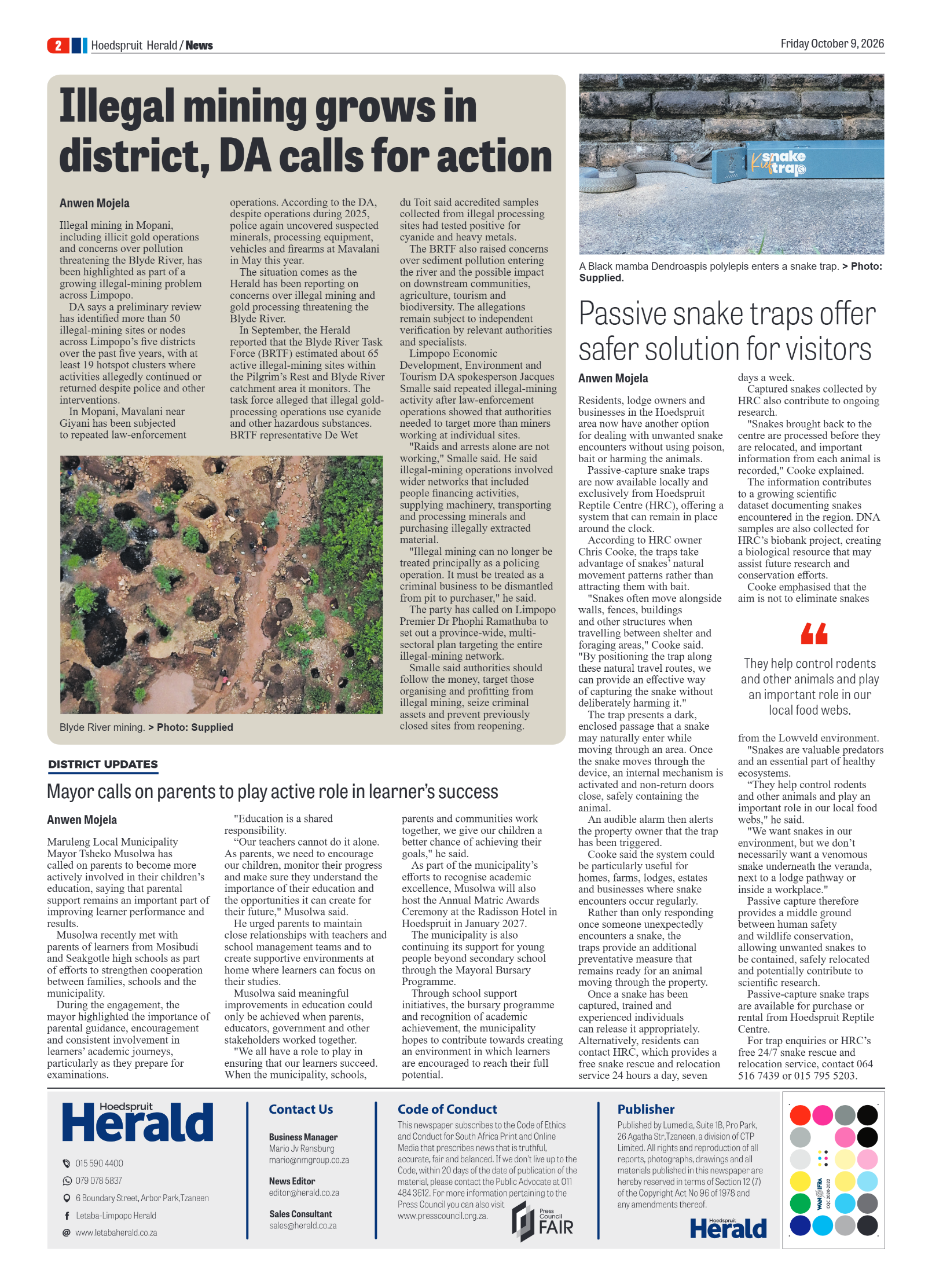 Hoedspruit Herald 9 October 2026 page 2