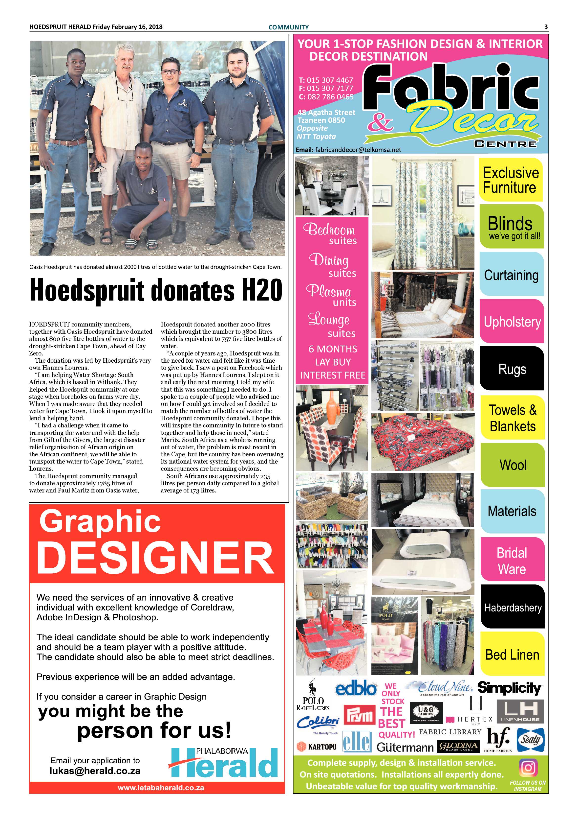 Hoedspruit Herald – 16 February 2018 page 3