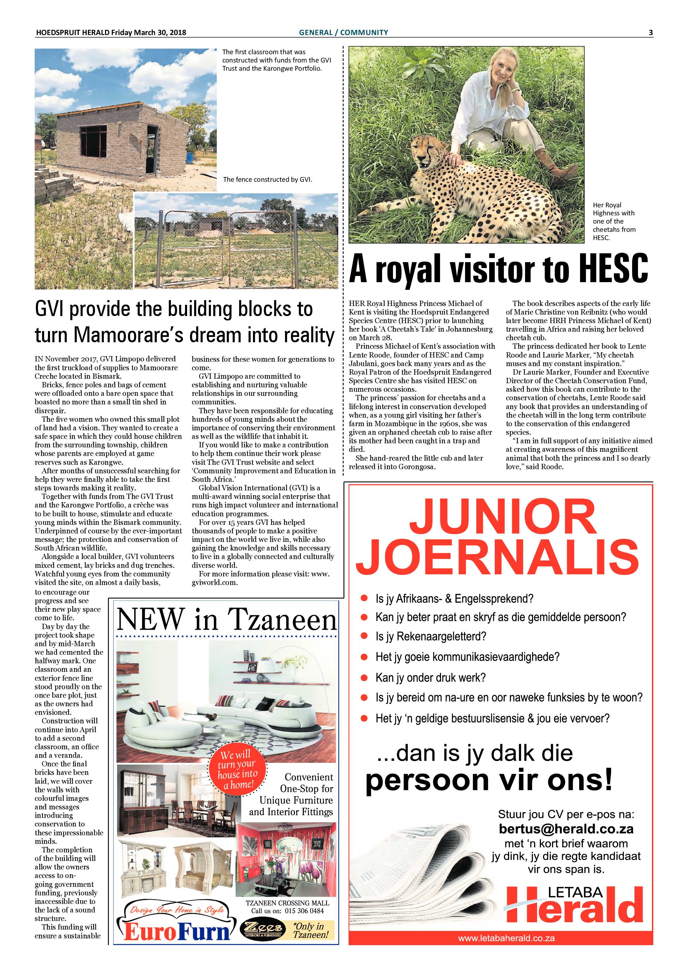 Hoedspruit Herald – 30 March 2018 page 3