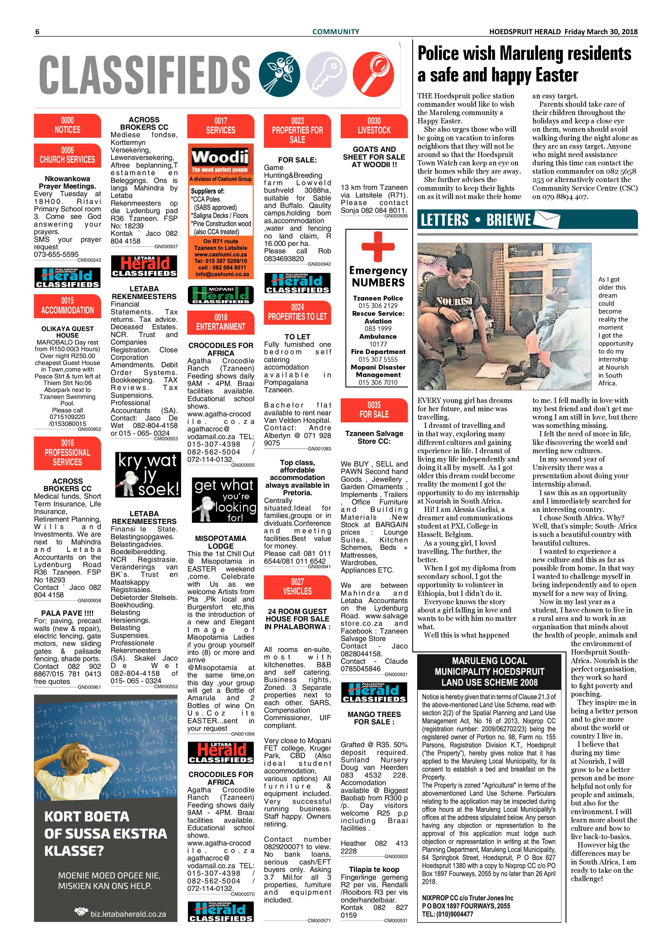 Hoedspruit Herald – 30 March 2018 page 6