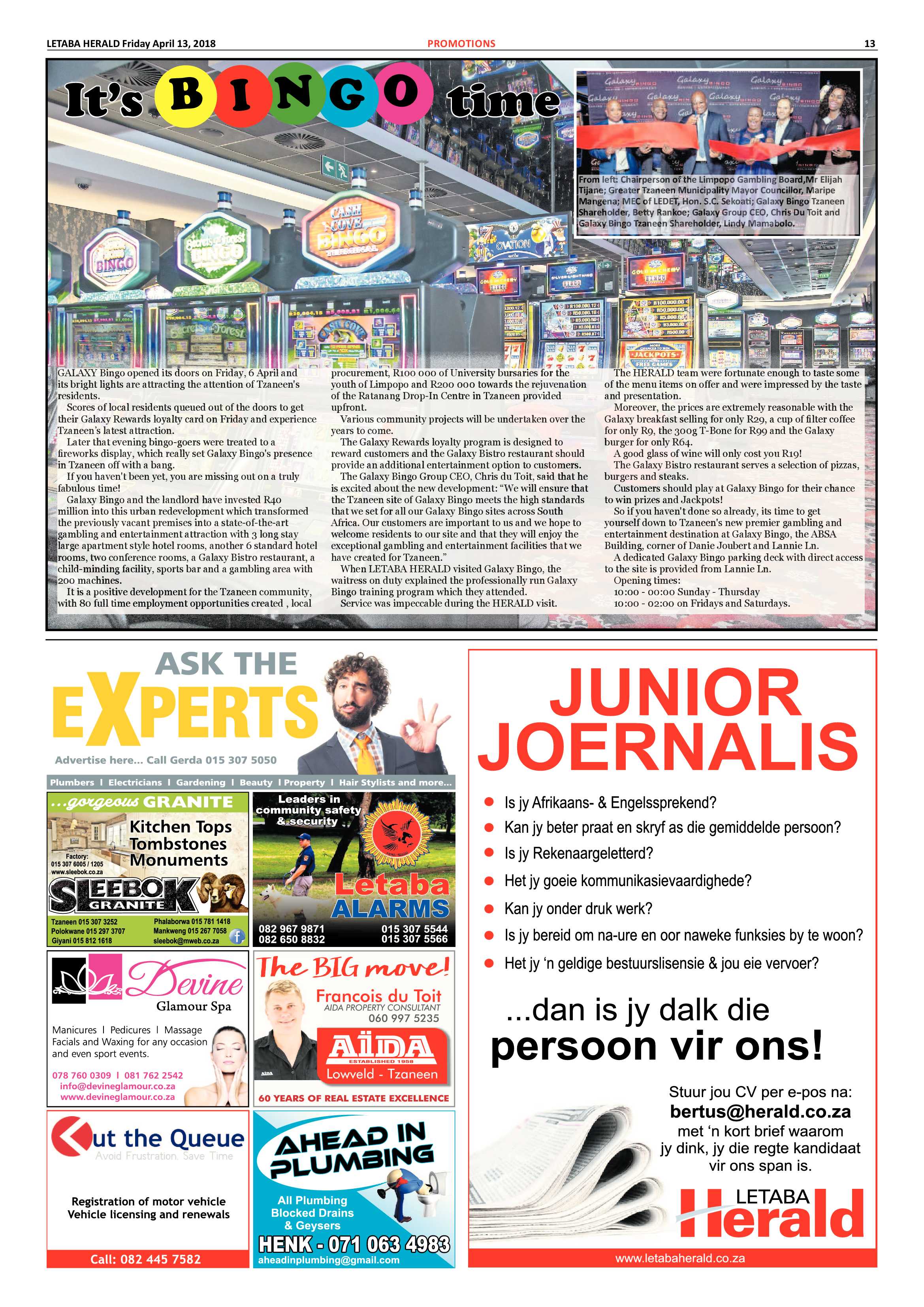 Letaba Herald  – 13 April 2018 page 13