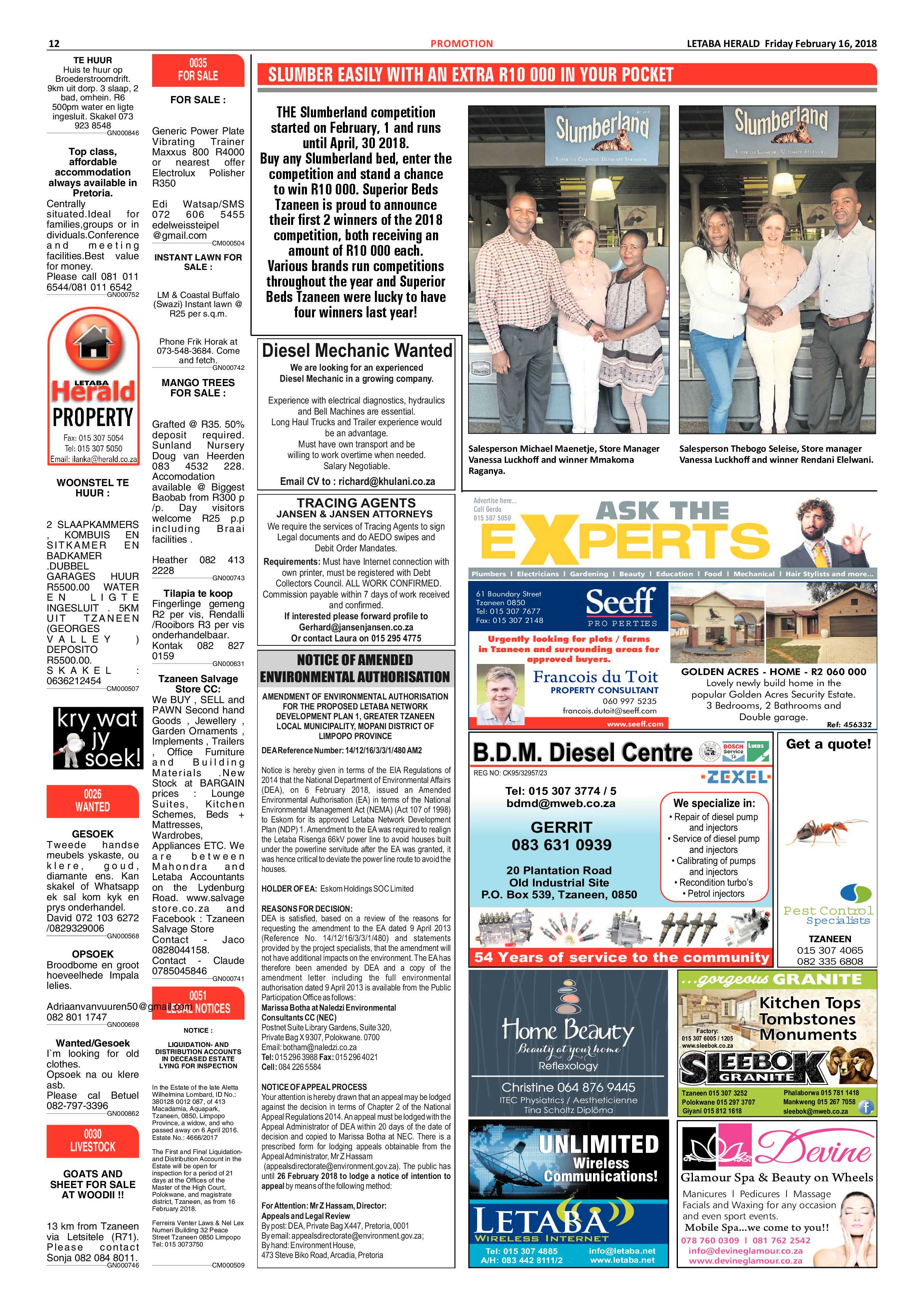 Letaba Herald  – 16 February 2018 page 12