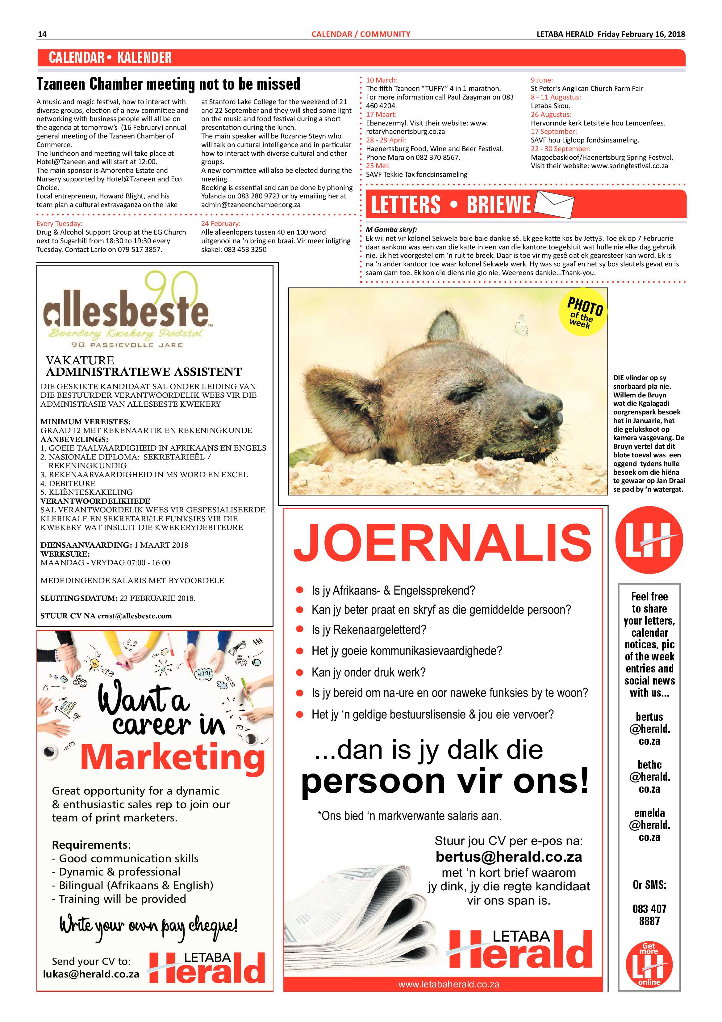 Letaba Herald  – 16 February 2018 page 14