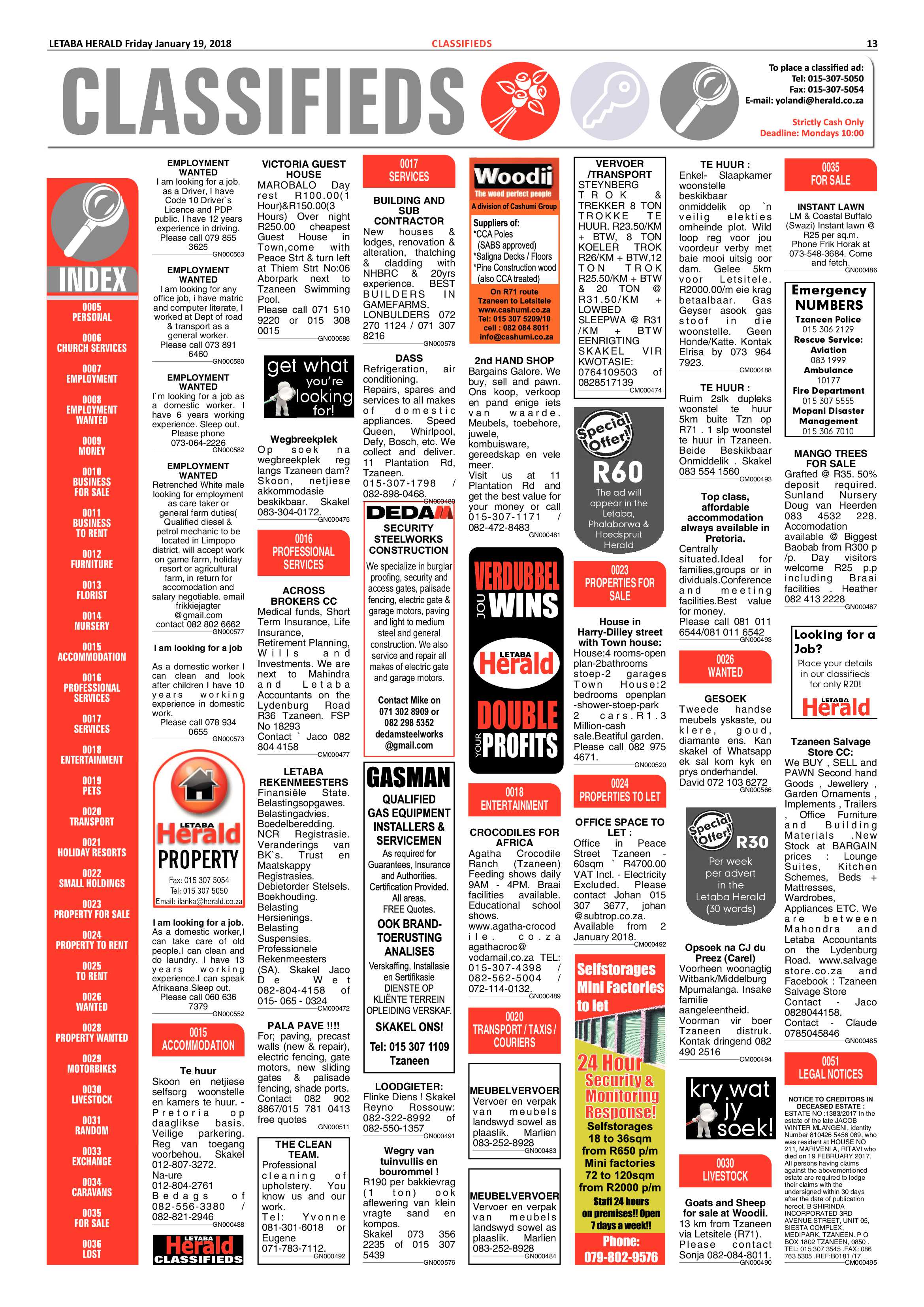 Letaba Herald – 19 January 2018 page 13