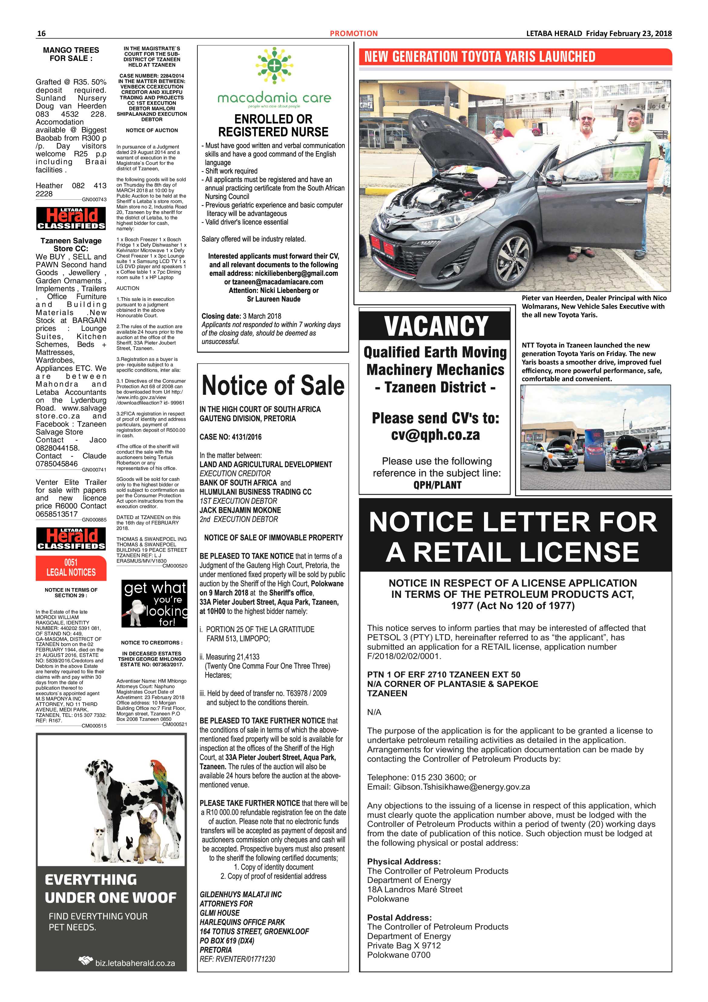 Letaba Herald – 23 February 2018 page 16