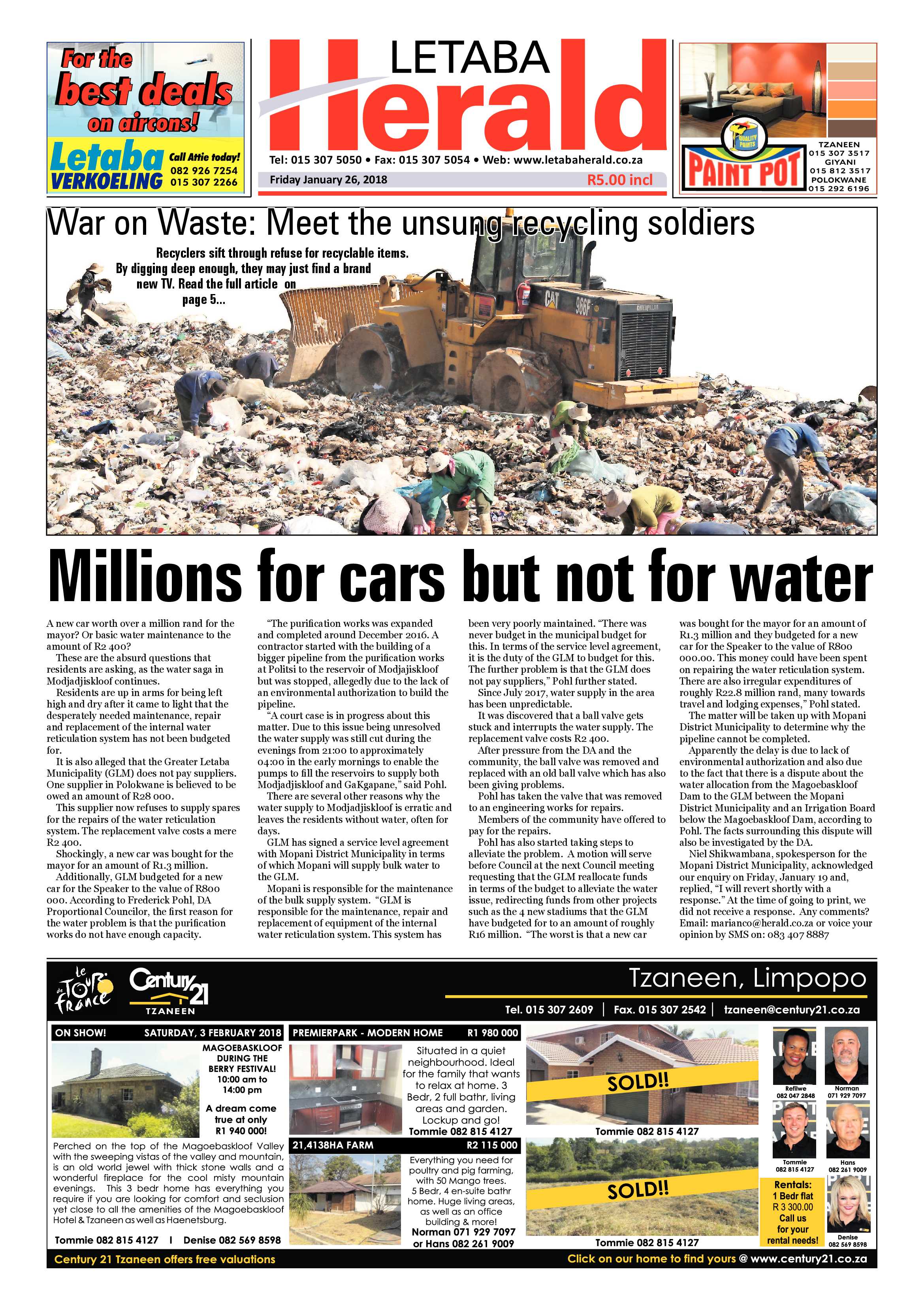 Letaba Herald -26 January 2018 page 1