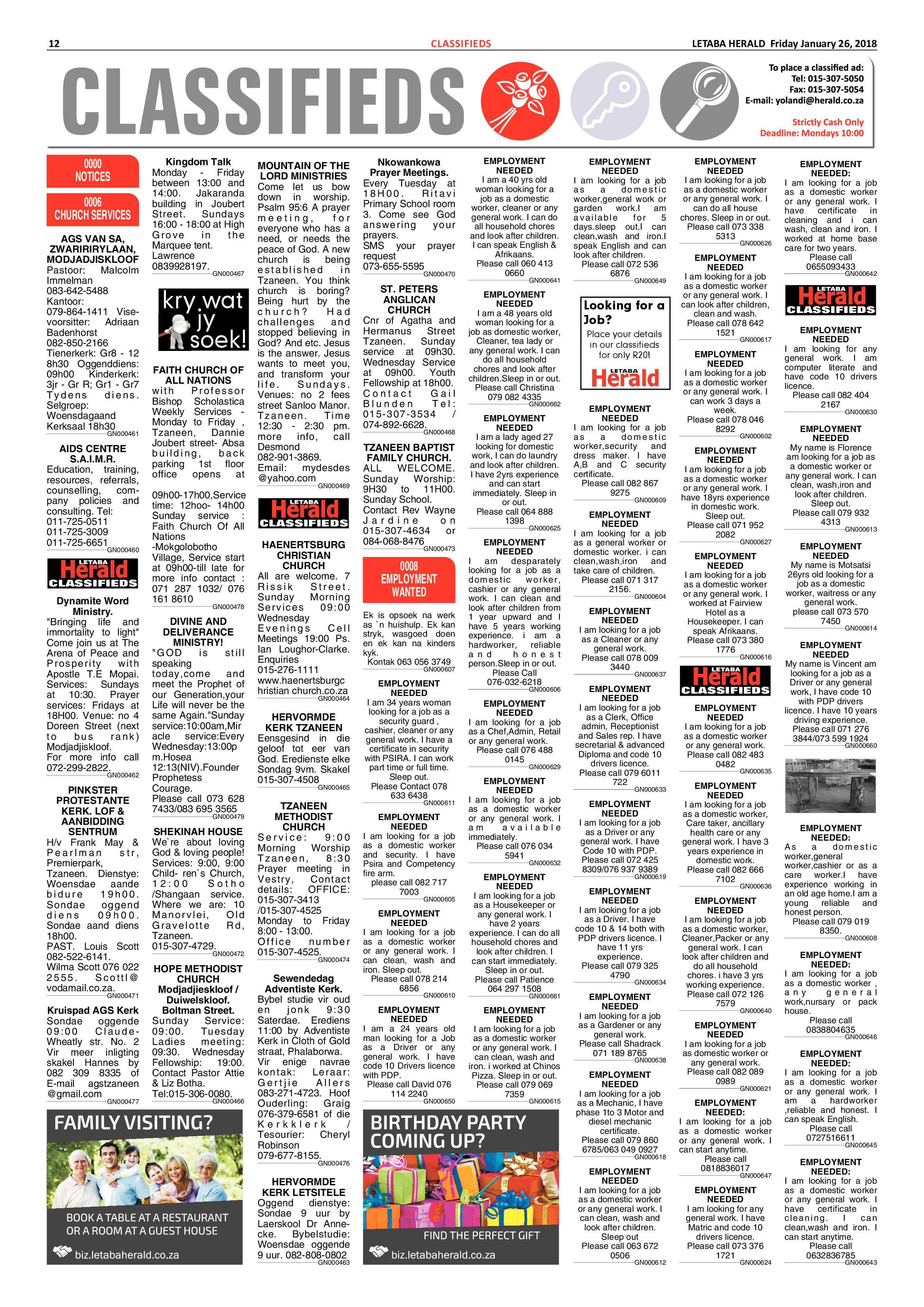 Letaba Herald -26 January 2018 page 12