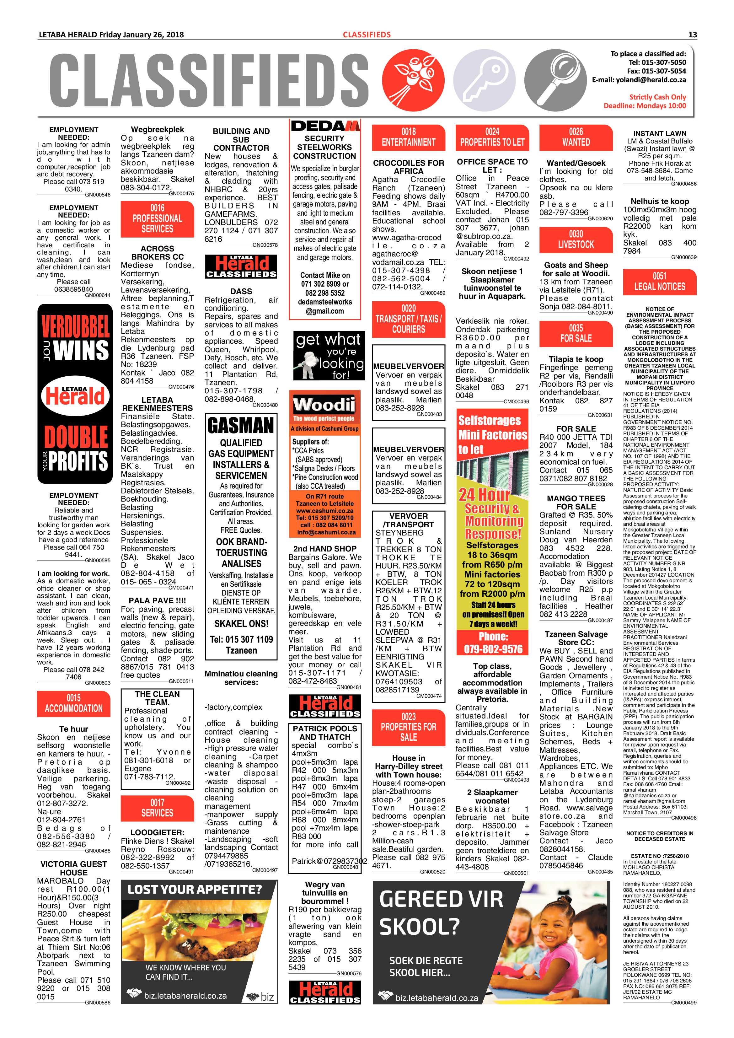 Letaba Herald -26 January 2018 page 13