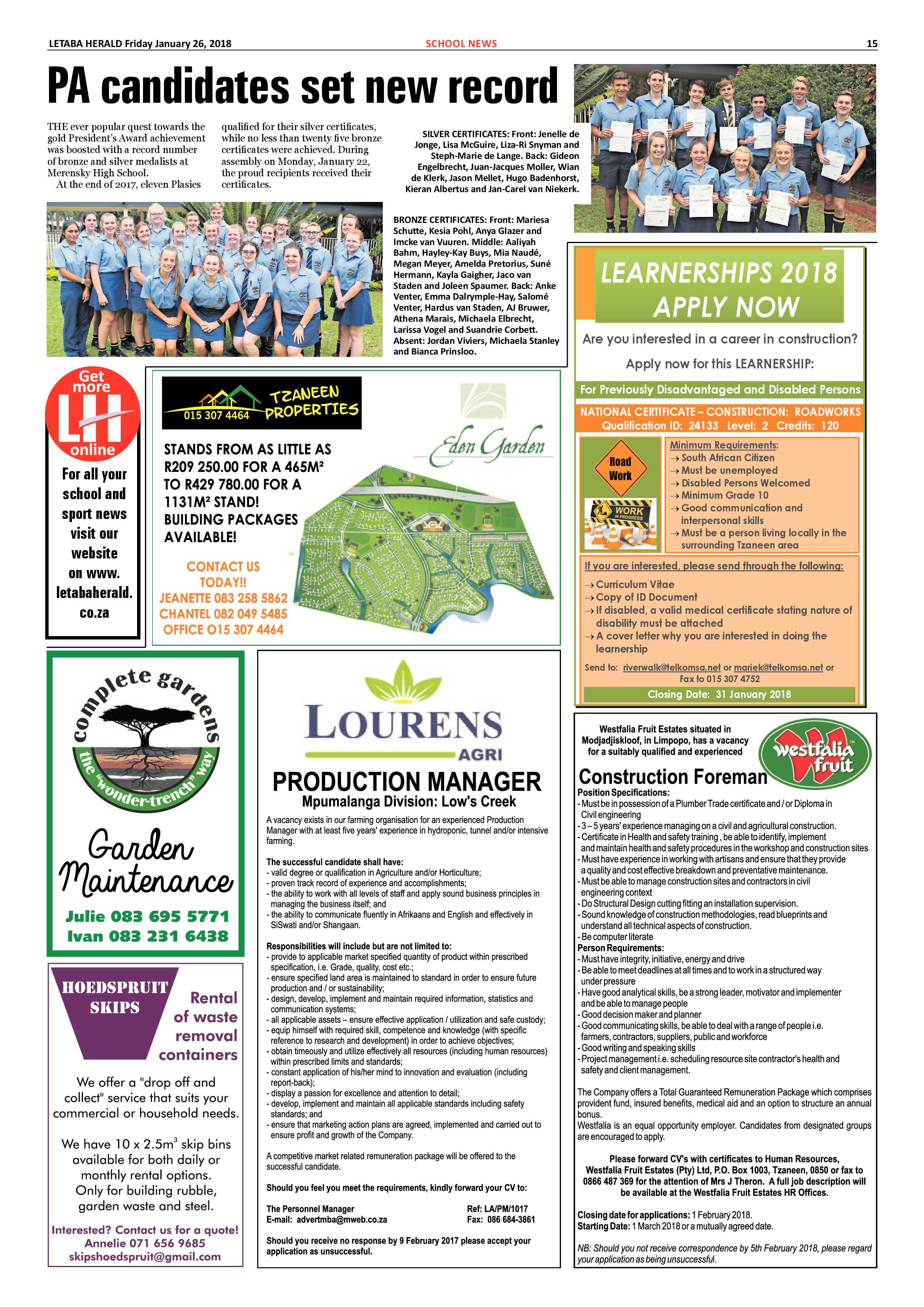 Letaba Herald -26 January 2018 page 15