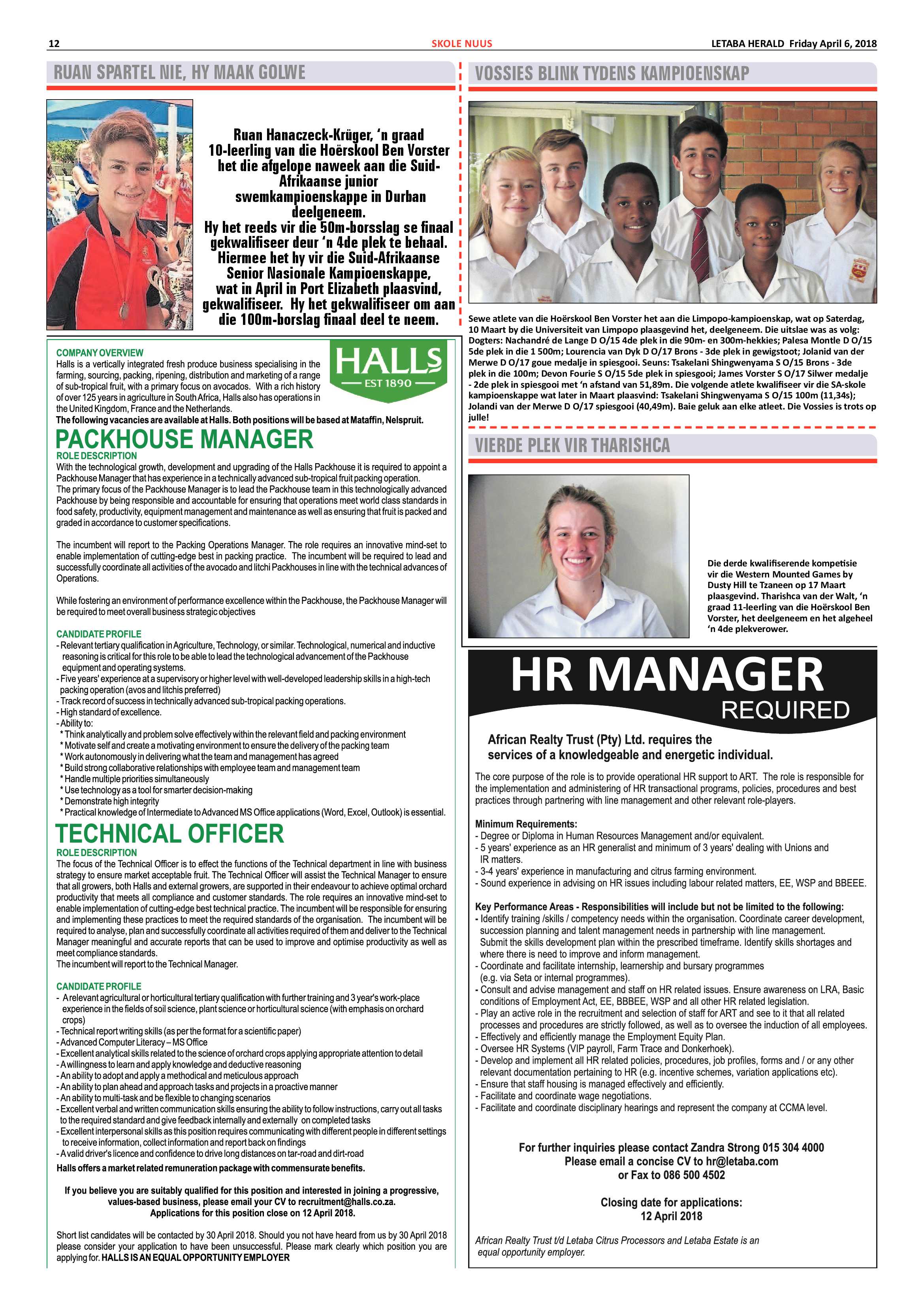Letaba Herald – 6 April 2018 page 12