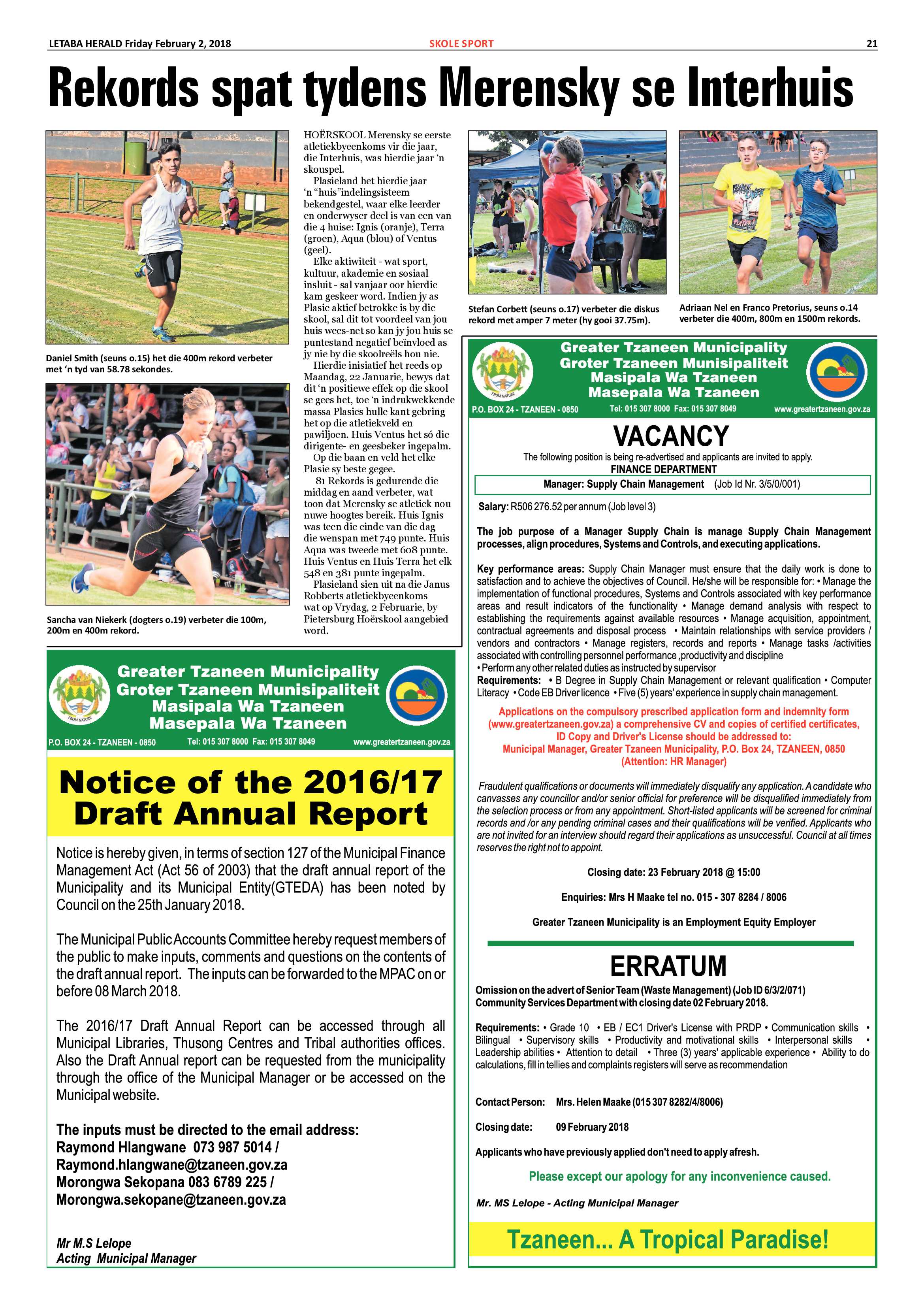 Letaba Herald – 2 February 2018 page 21