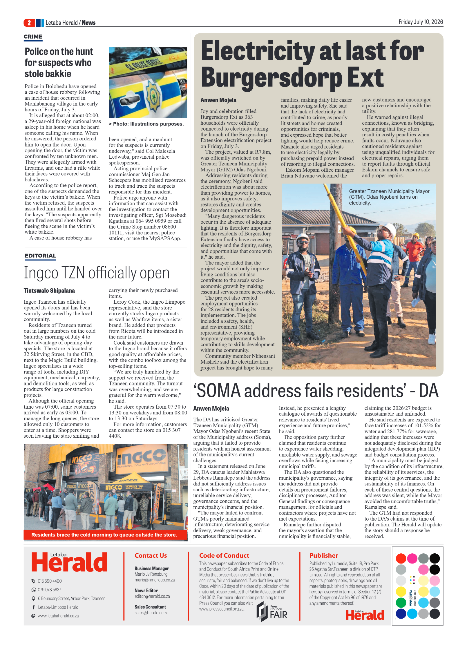Letaba Herald 10 July 2026 page 2