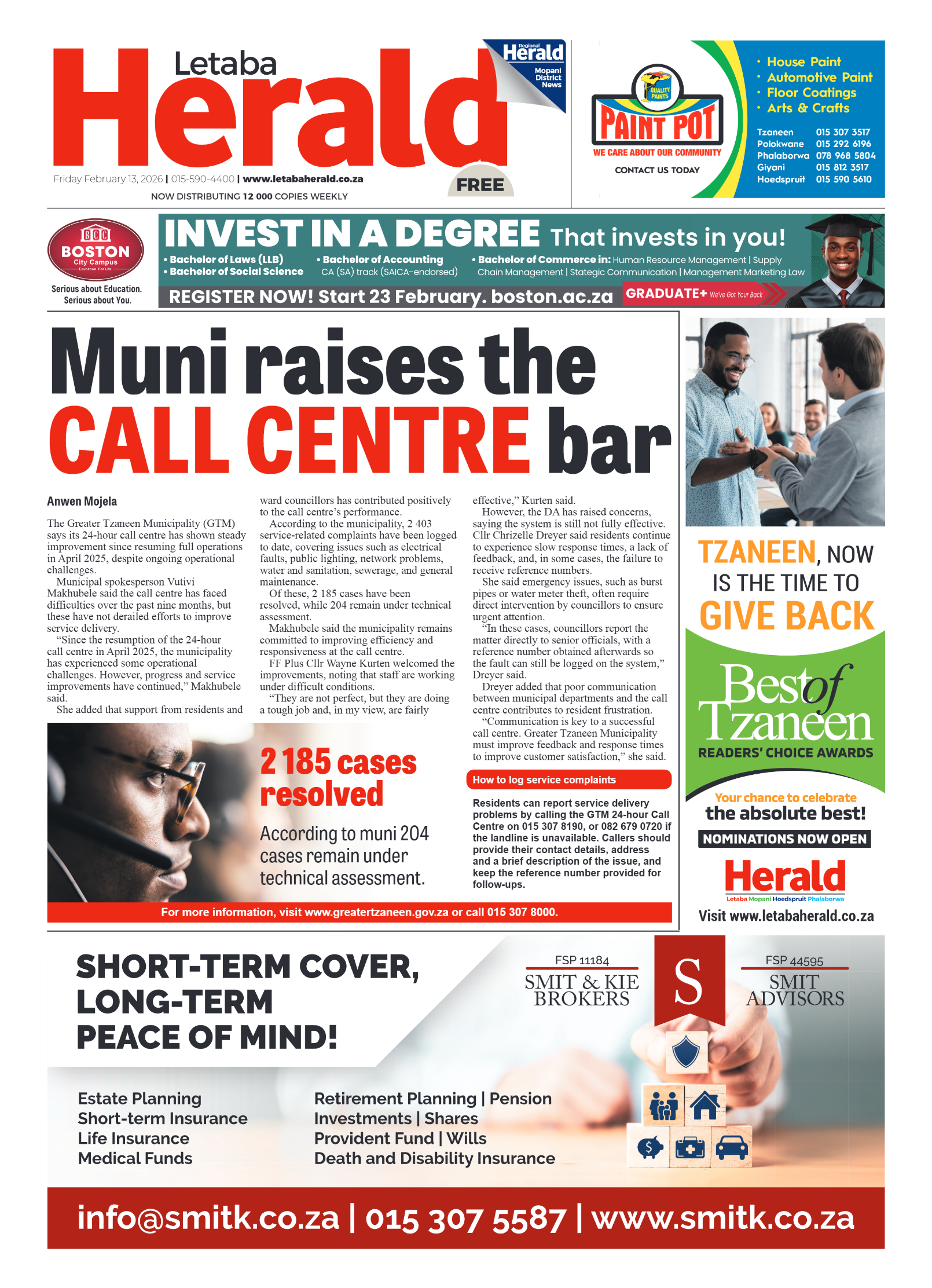 Letaba Herald 13 Feb 2026 page 1