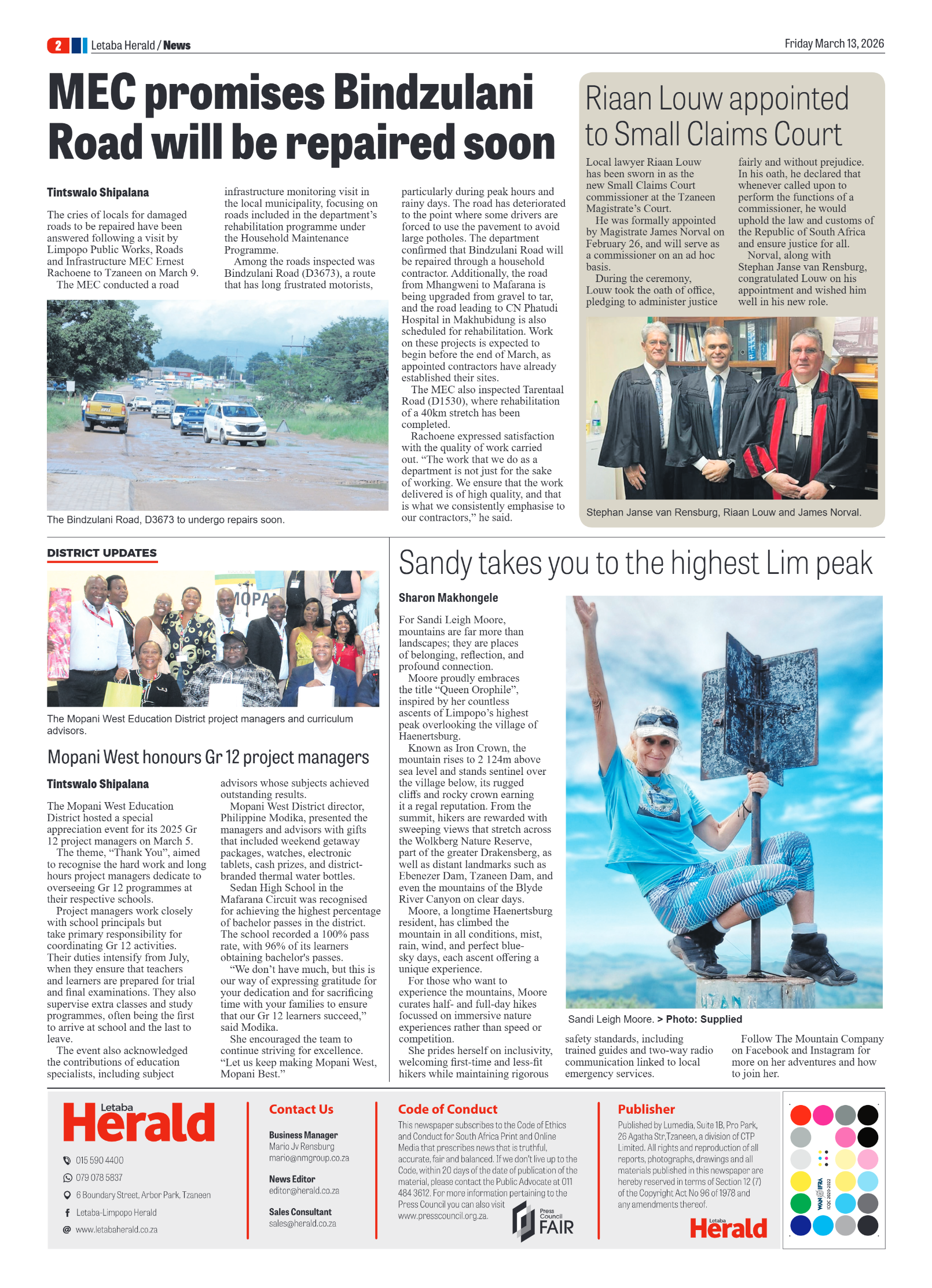 Letaba Herald 13 March 2026 page 2