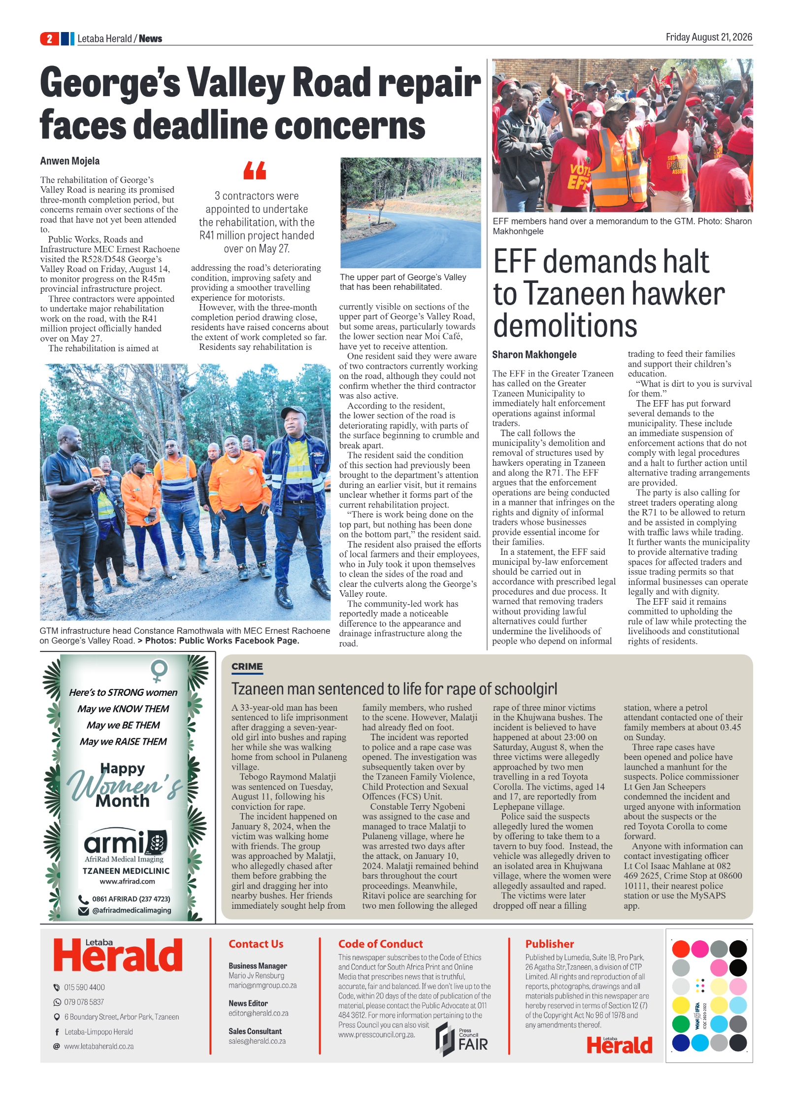 Letaba Herald 21 August 2026 page 2