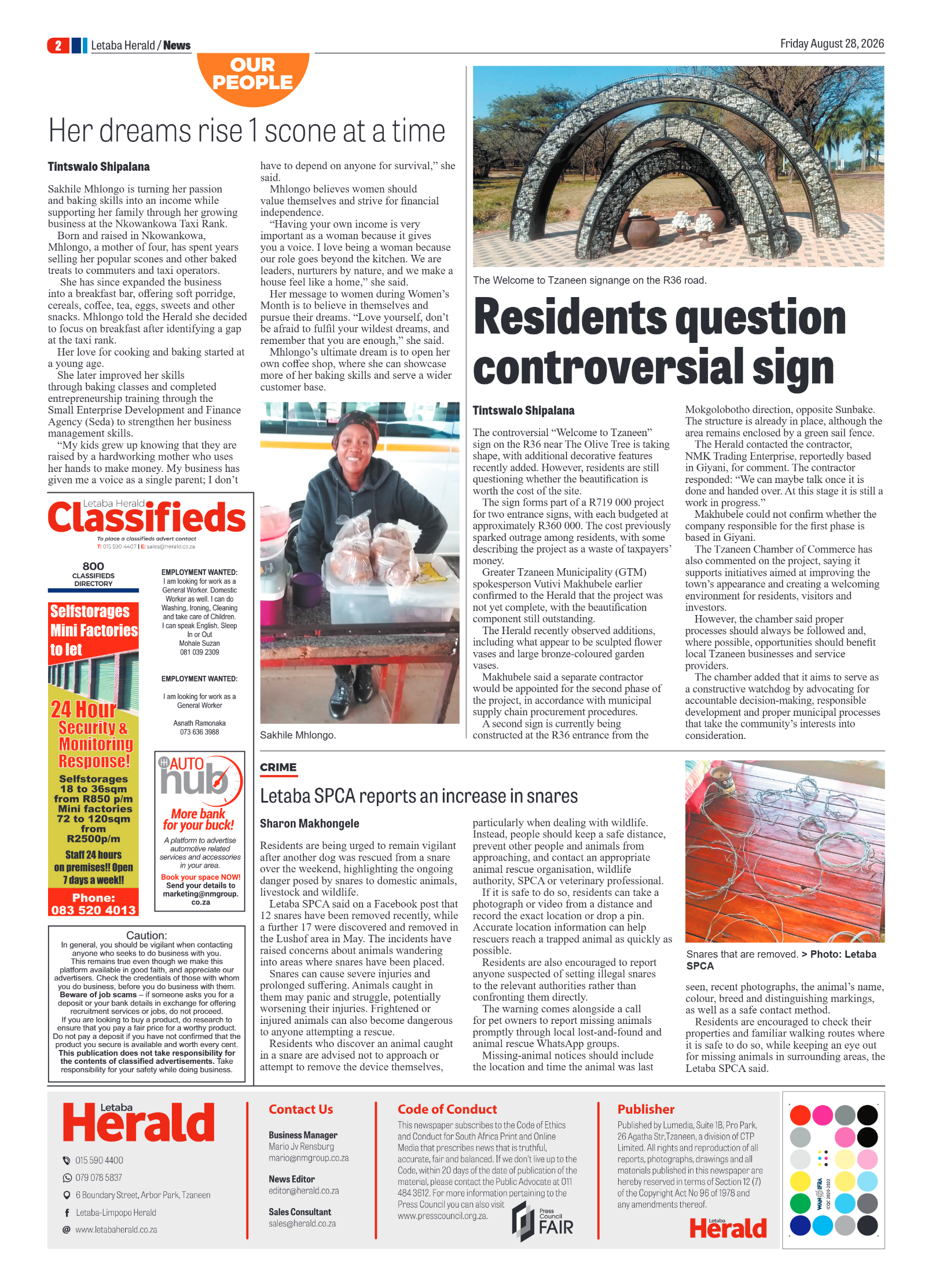 Letaba Herald 28 August 2026 page 2