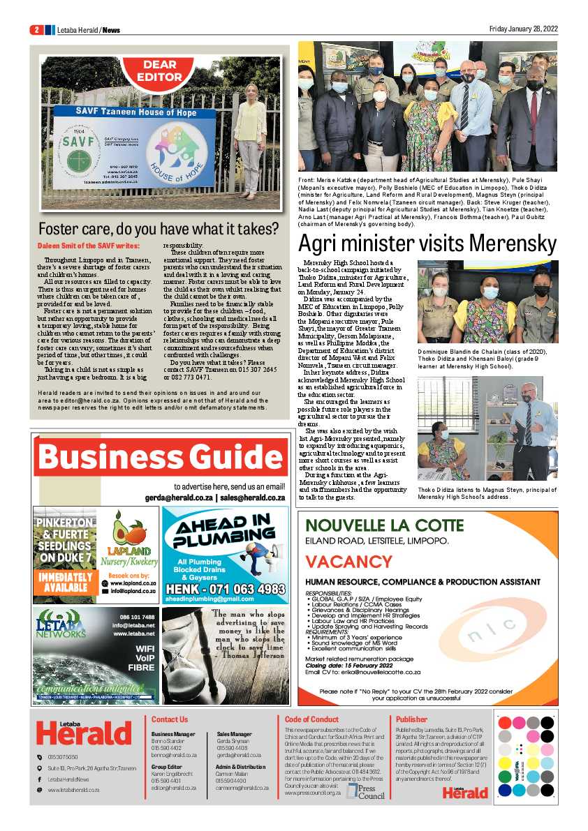 Letaba Herald 28 Jan 2022 page 2