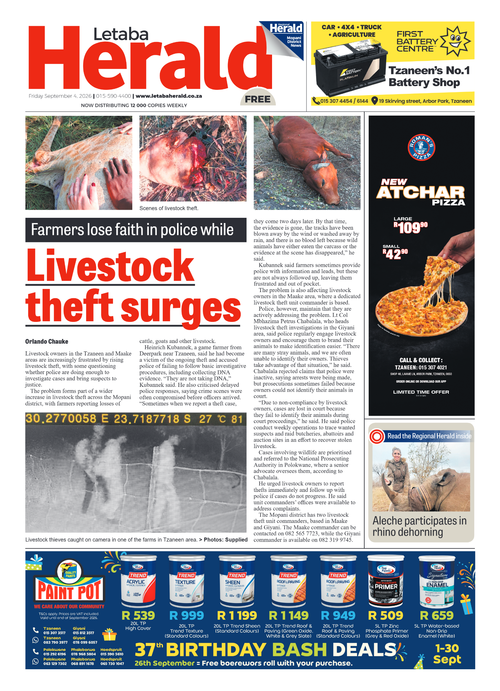 Letaba Herald 4 September 2026 page 1