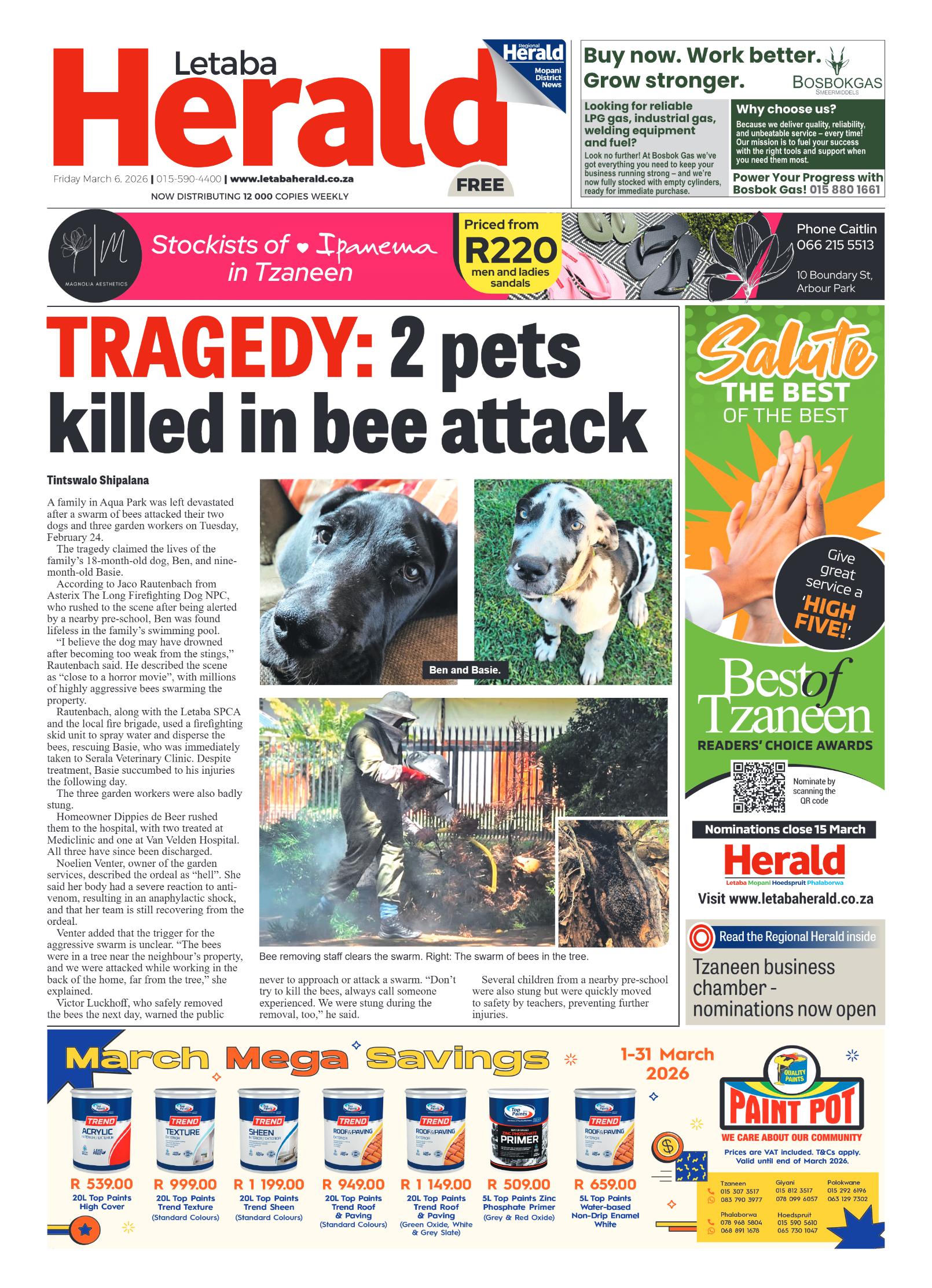 Letaba Herald 6 March 2026 page 1