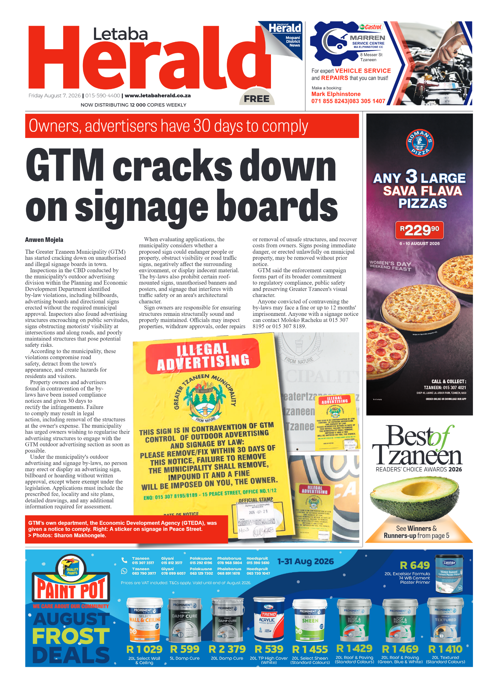 Letaba Herald 7 August 2026 page 1