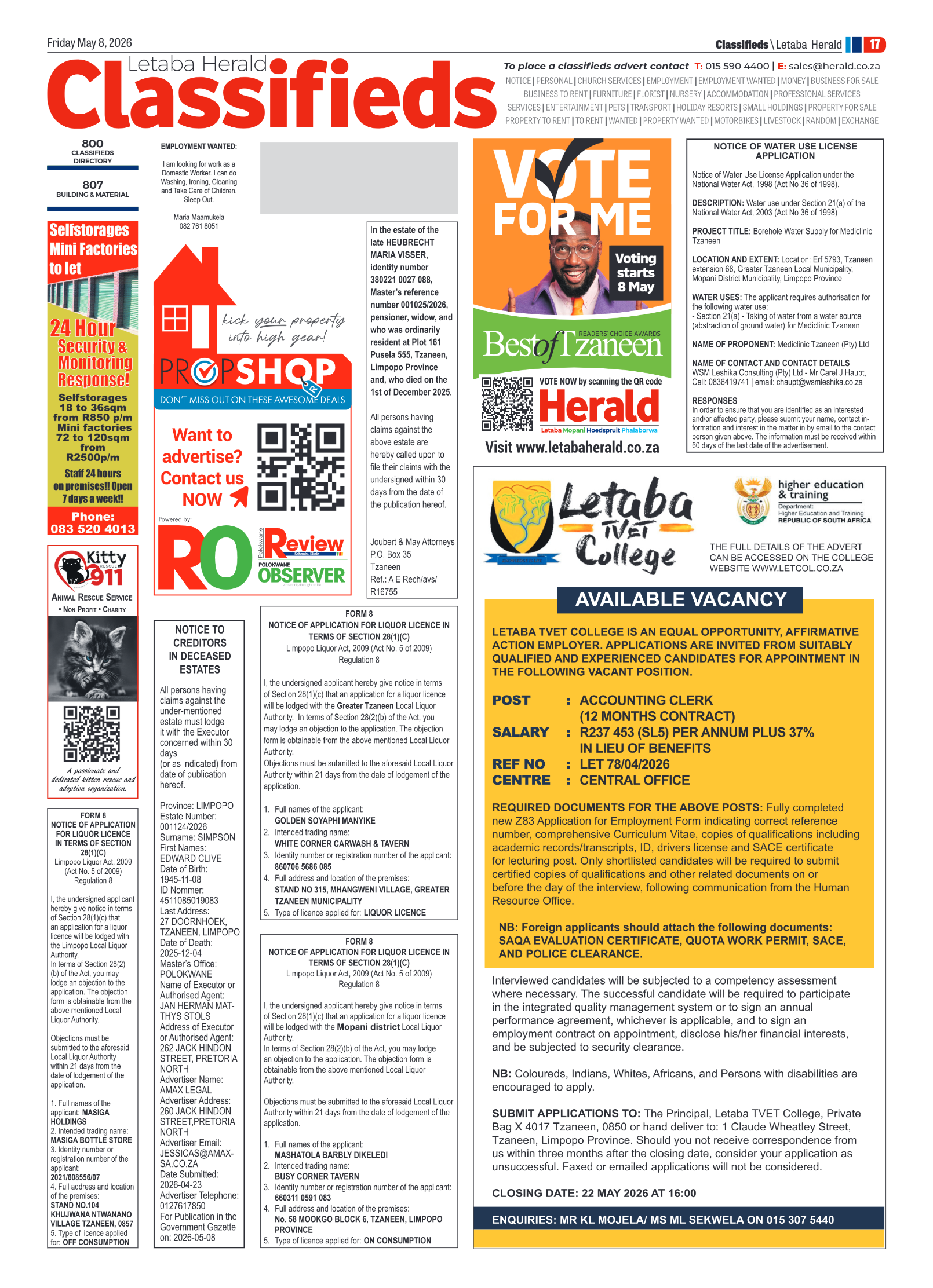Letaba Herald 8 May 2026 page 21