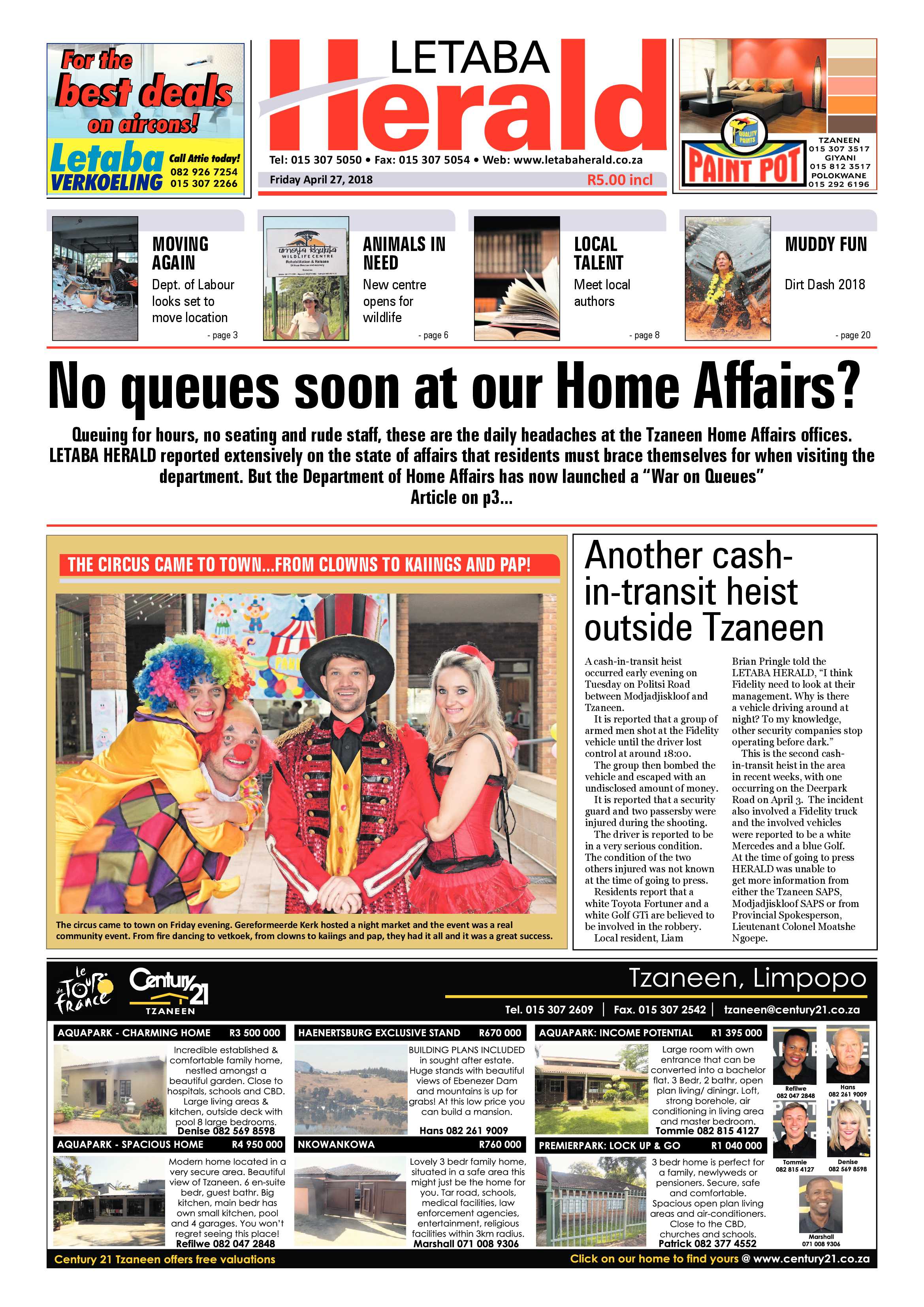 Letaba Herald  – 20 April 2018 page 1