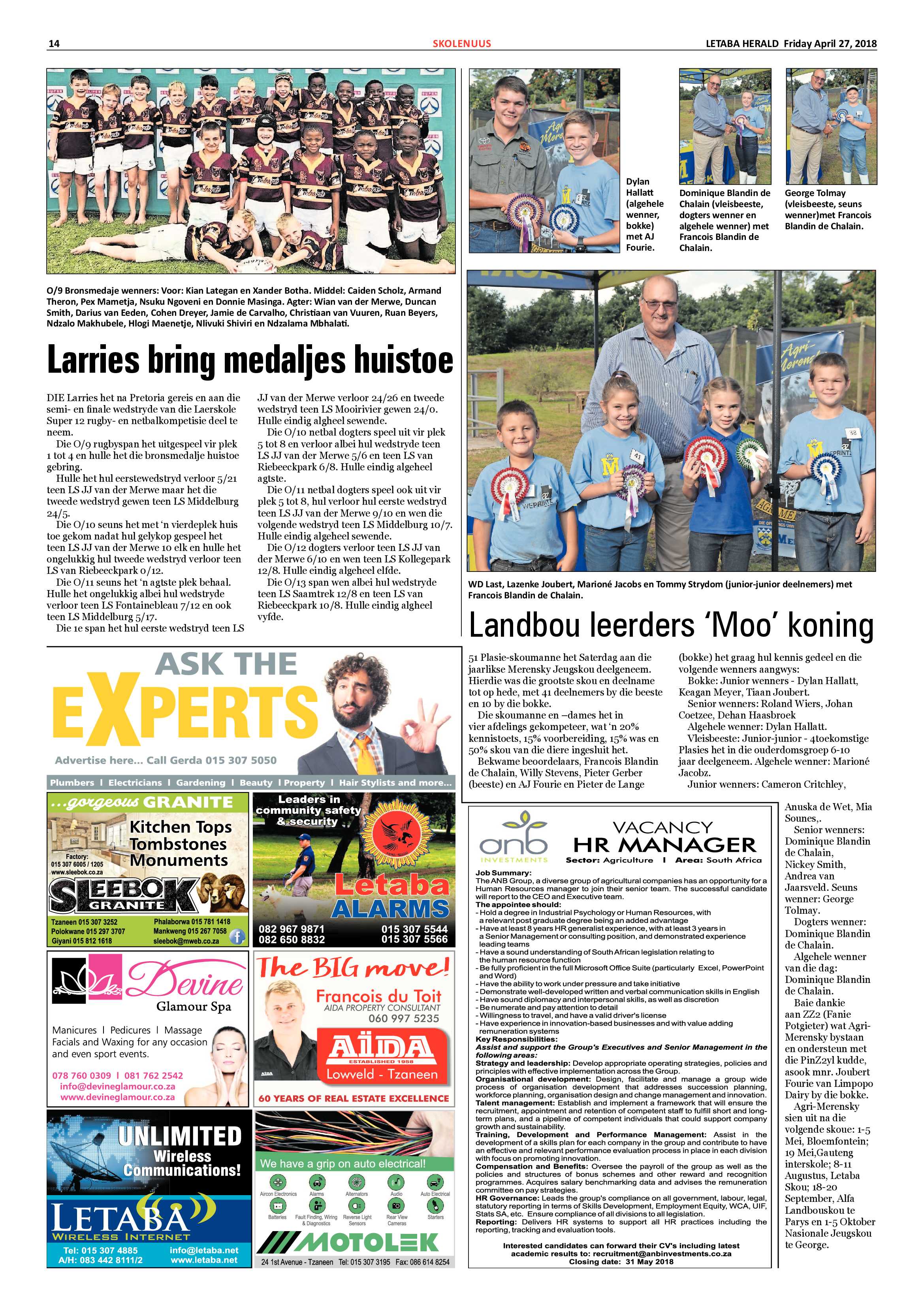 Letaba Herald  – 20 April 2018 page 14
