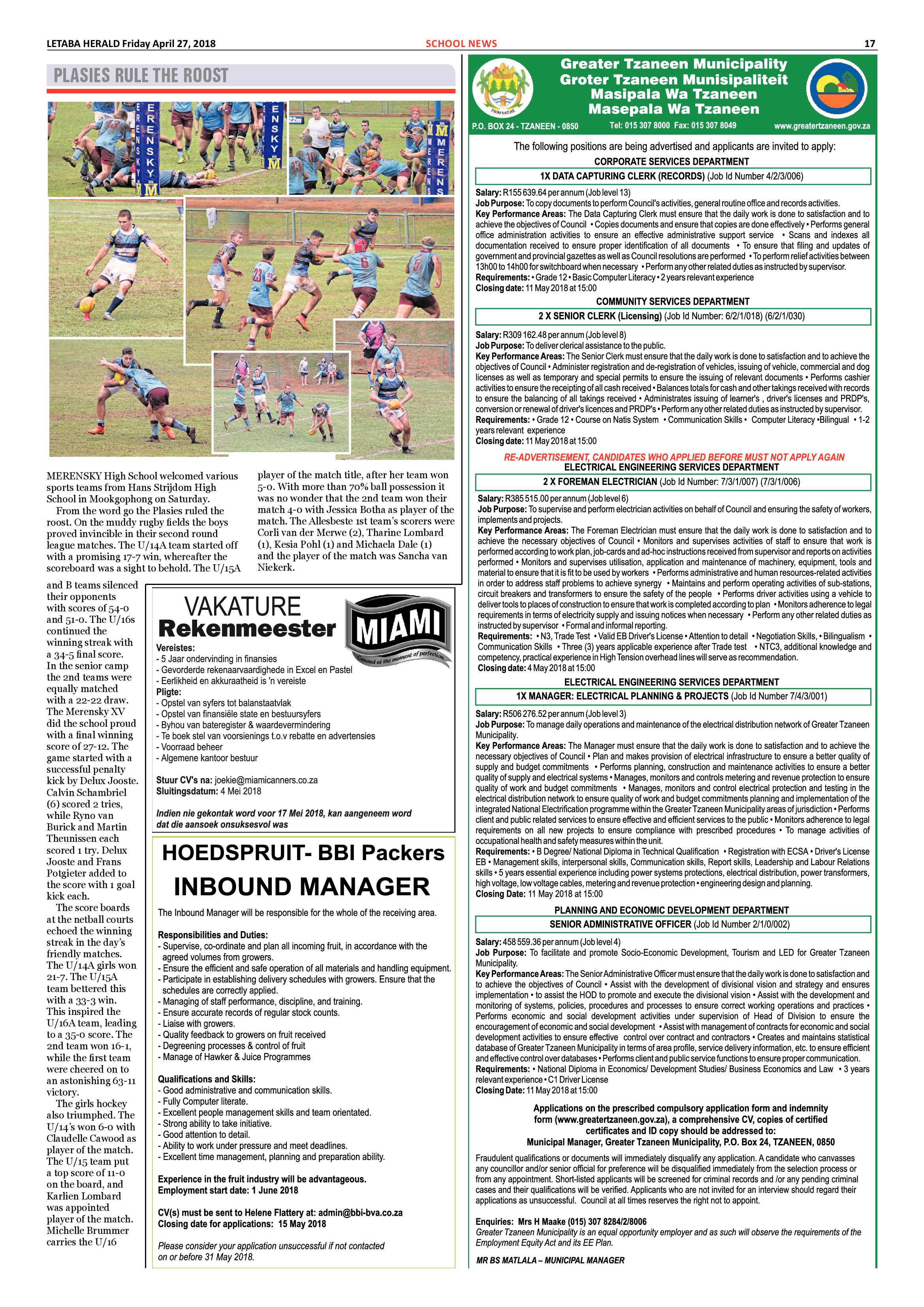Letaba Herald  – 20 April 2018 page 17