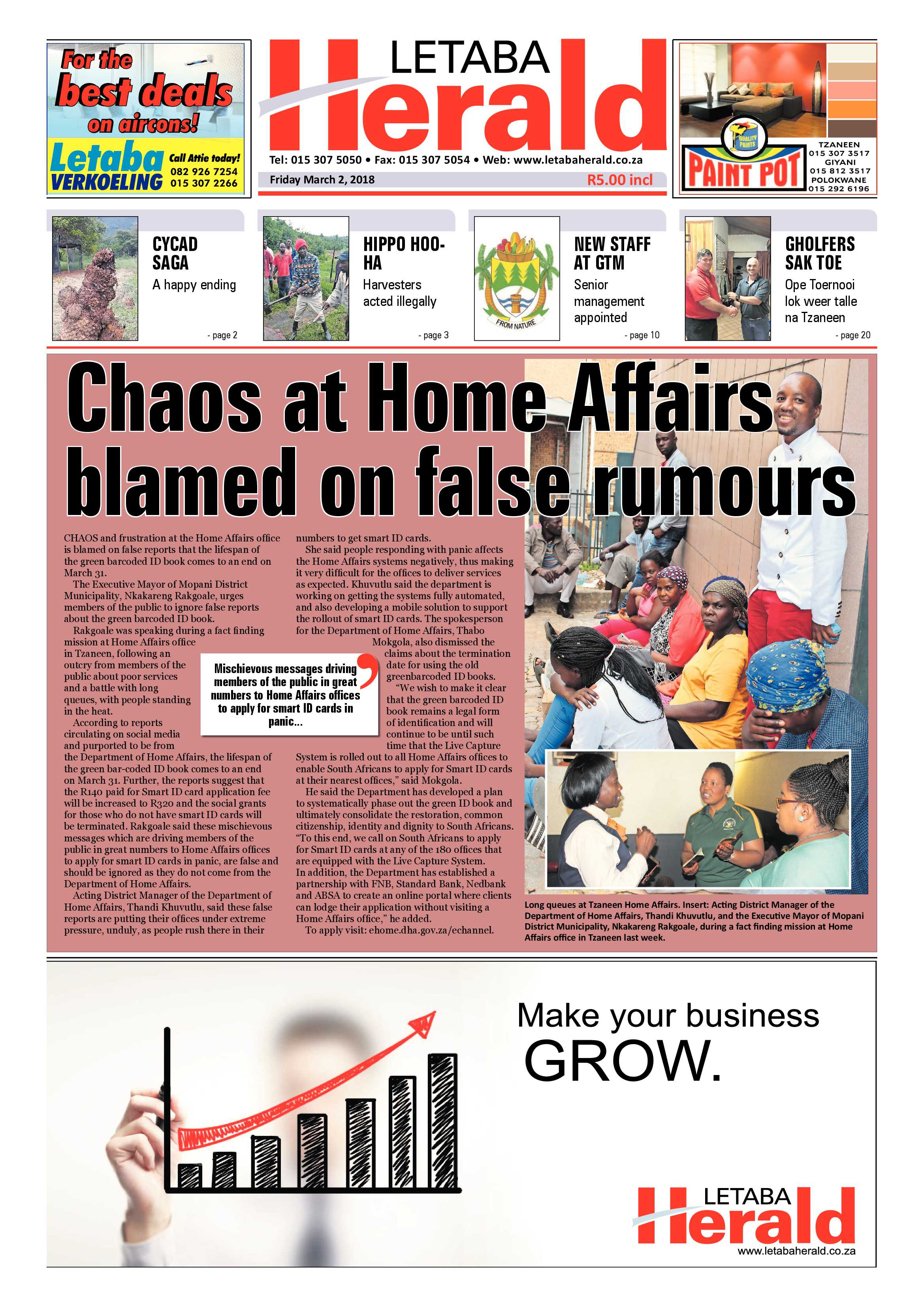 Letaba Herald  – 2 March 2018 page 1