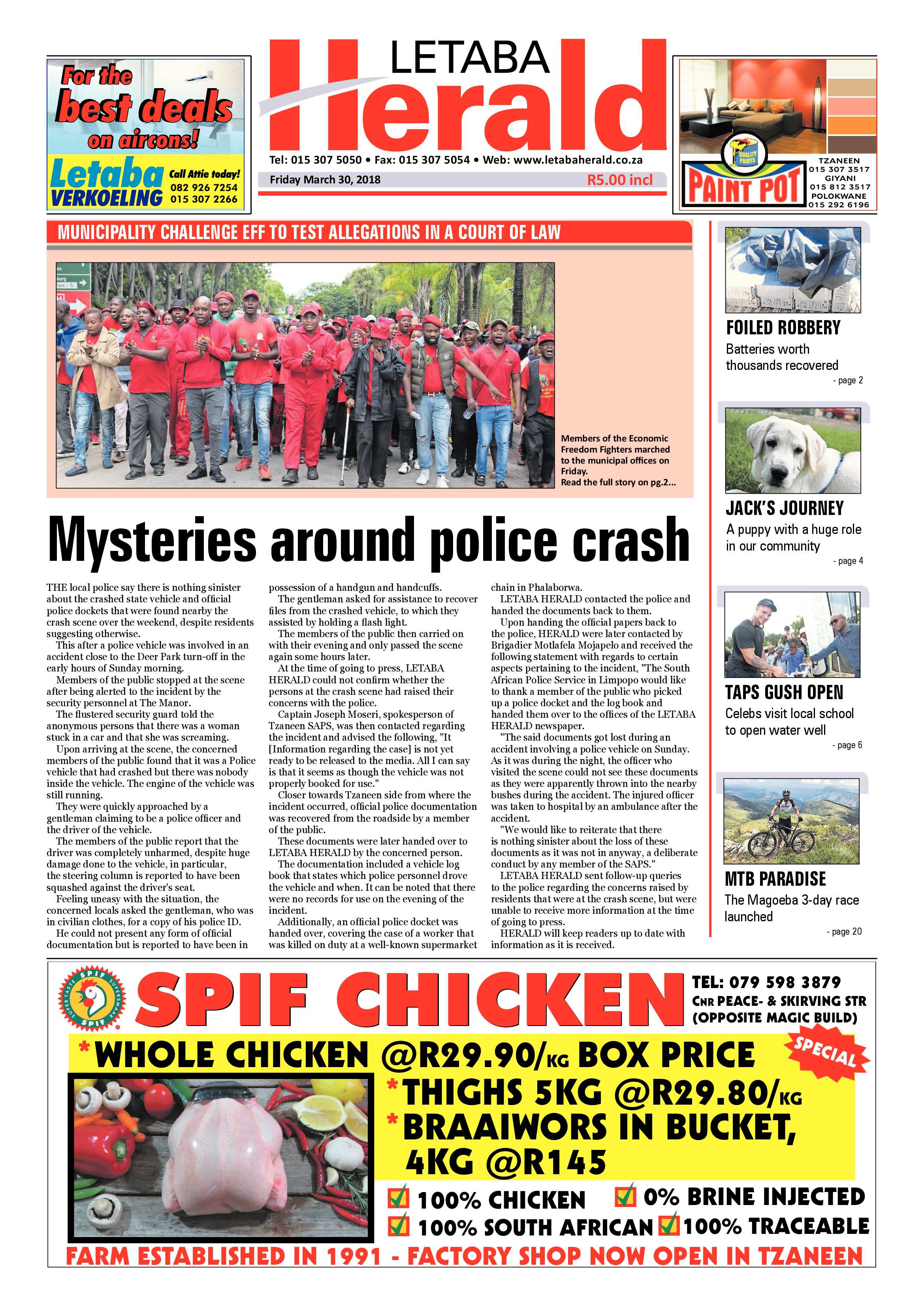 Letaba Herald – 30 March 2018 page 1