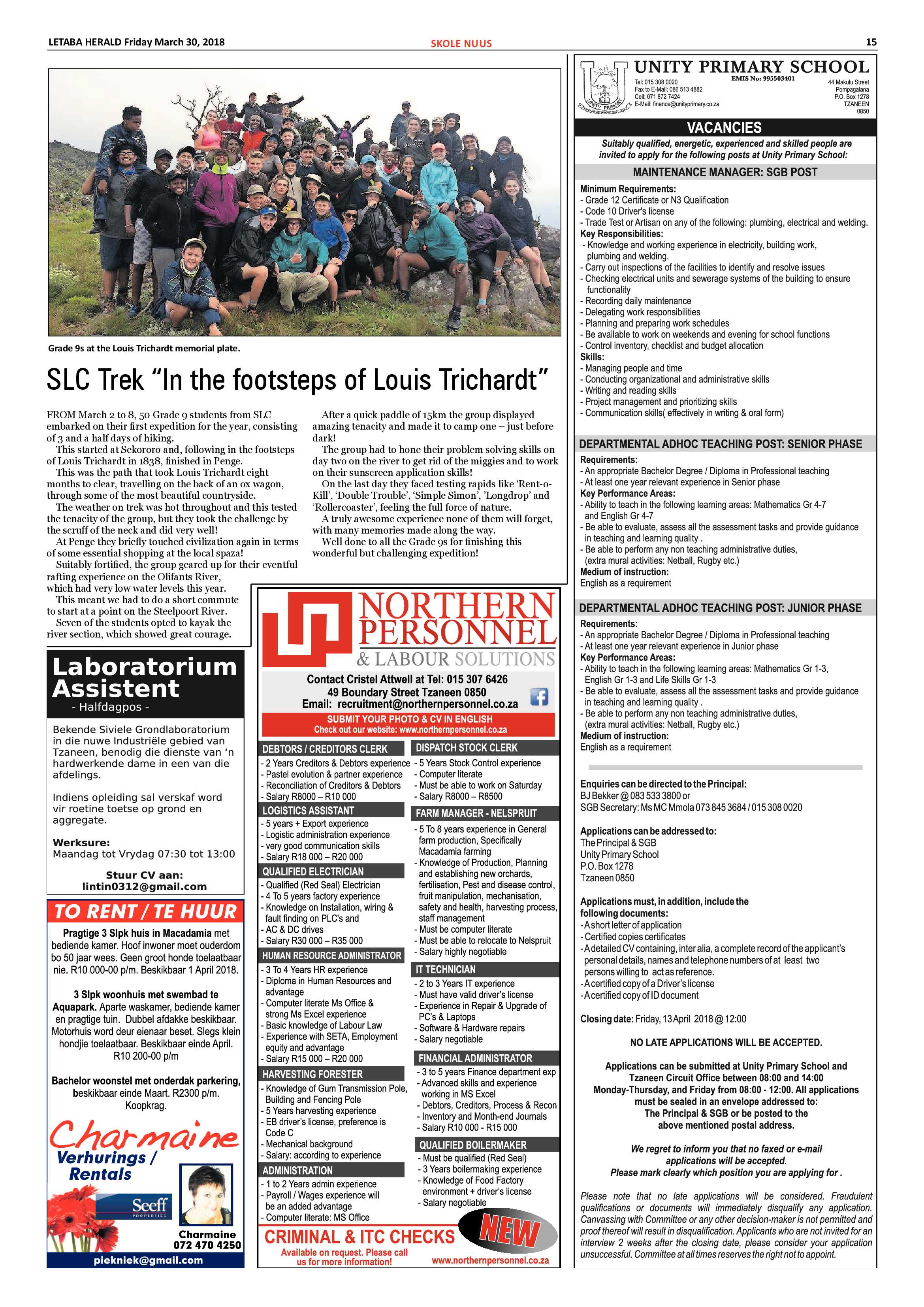 Letaba Herald – 30 March 2018 page 15