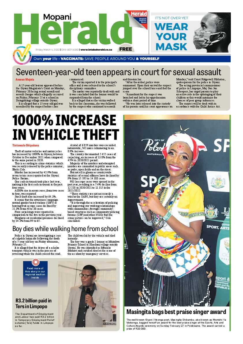 Mopani Herald 04 Mar 2022 page 1