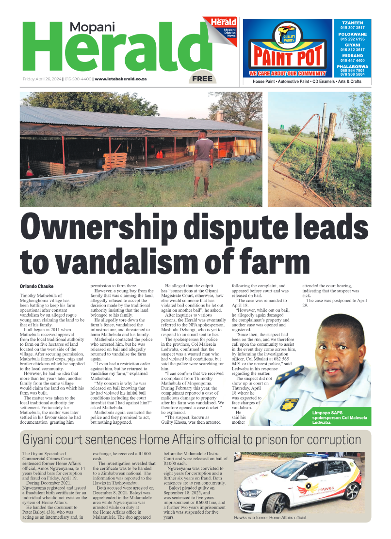 Mopani Herald page 1