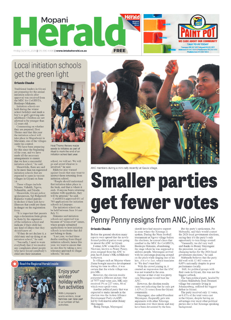 Mopani Herald page 1