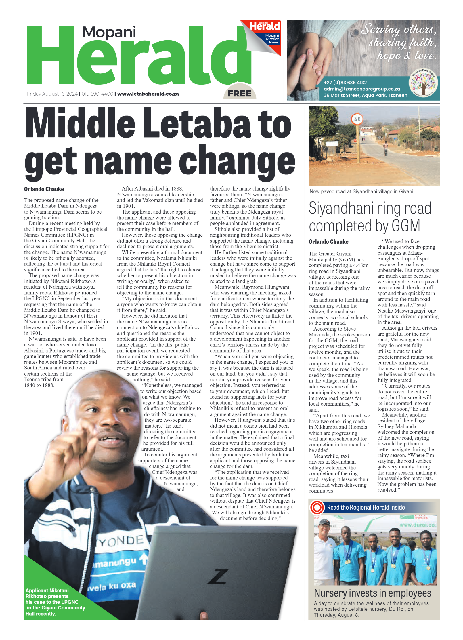 Mopani Herald page 1