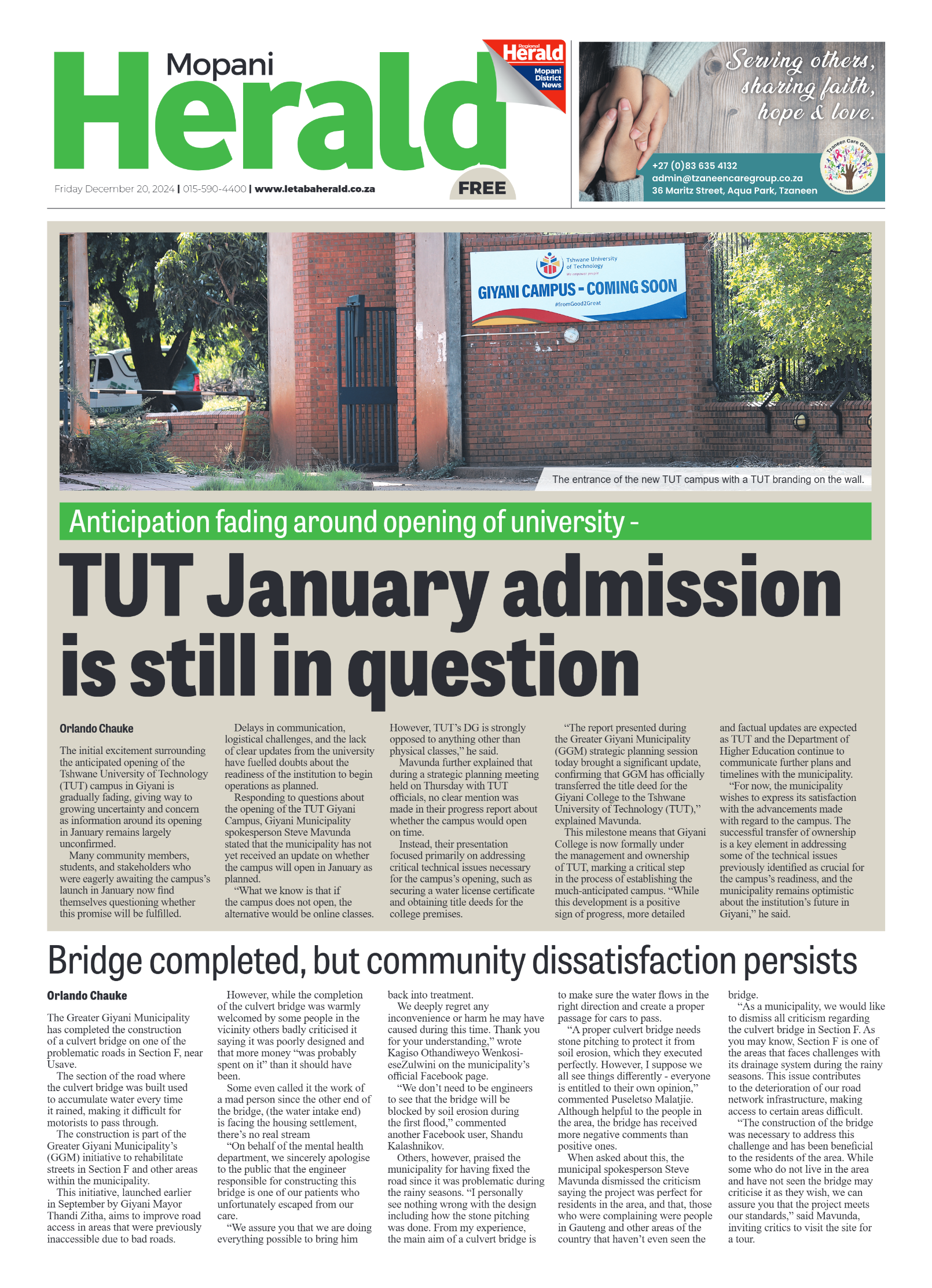 Mopani Herald page 1
