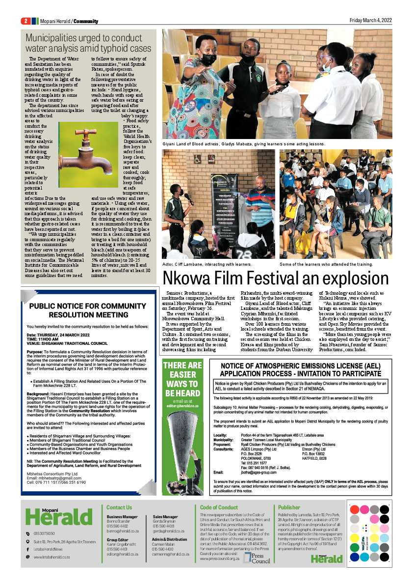 Mopani Herald 04 Mar 2022 page 2