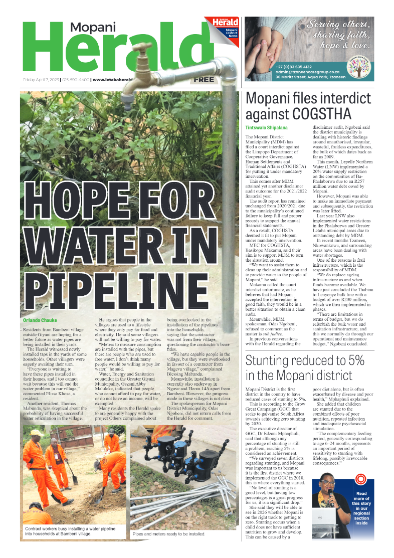 Mopani Herald page 1